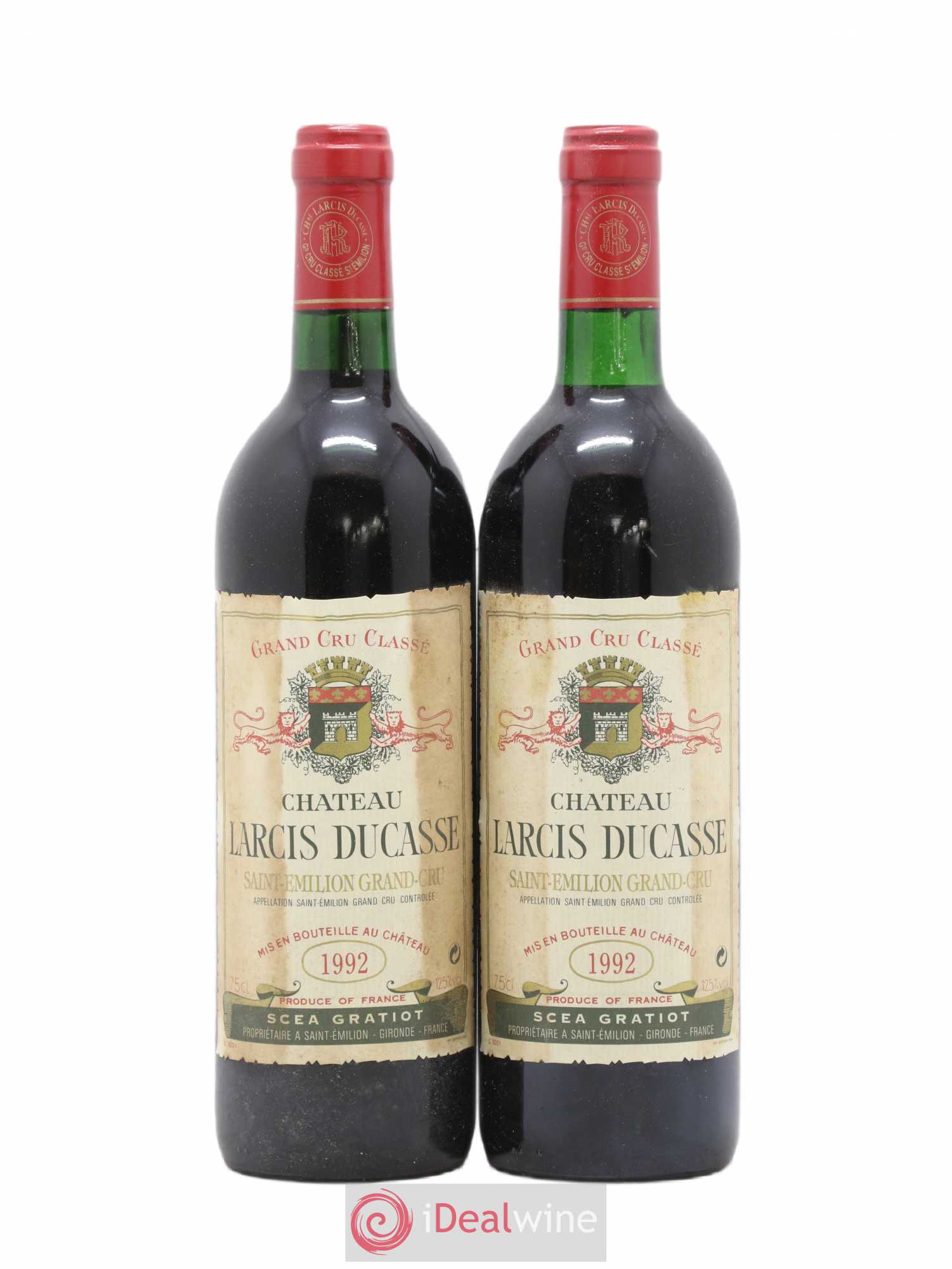 Château Larcis Ducasse 1er Grand Cru Classé B 1992 - Lot de 2 bouteilles - 0