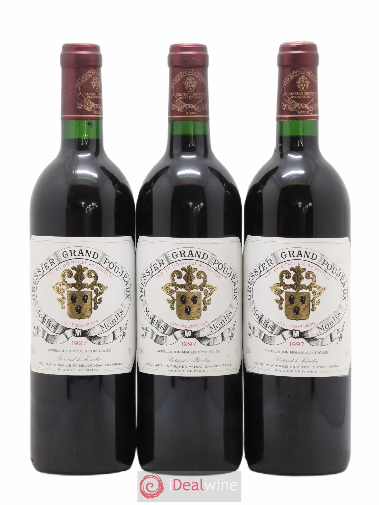Château Gressier Grand Poujeaux Cru Bourgeois 1997 - Lot de 12 bouteilles - 2
