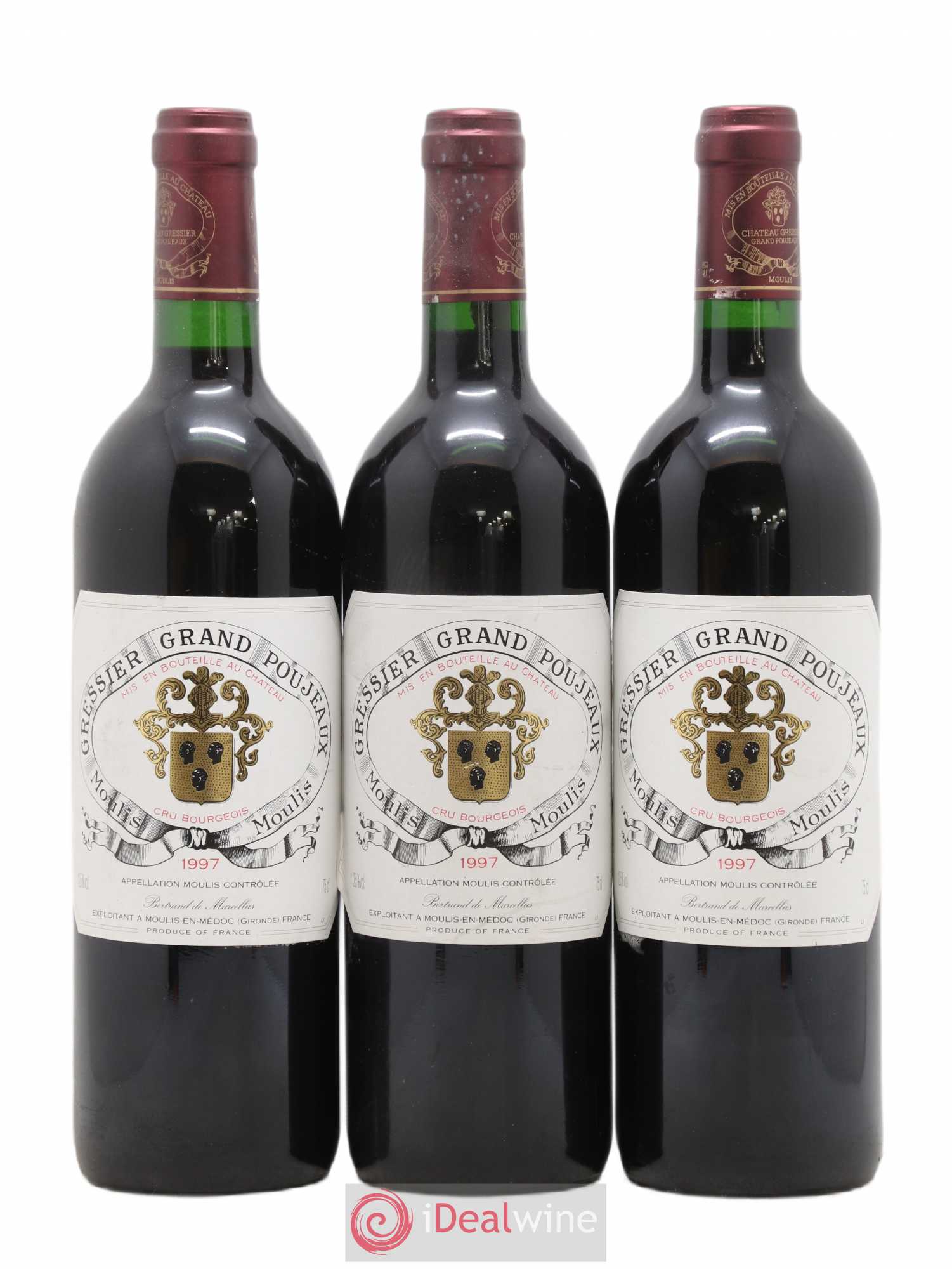 Château Gressier Grand Poujeaux Cru Bourgeois 1997 - Lot de 12 bouteilles - 3