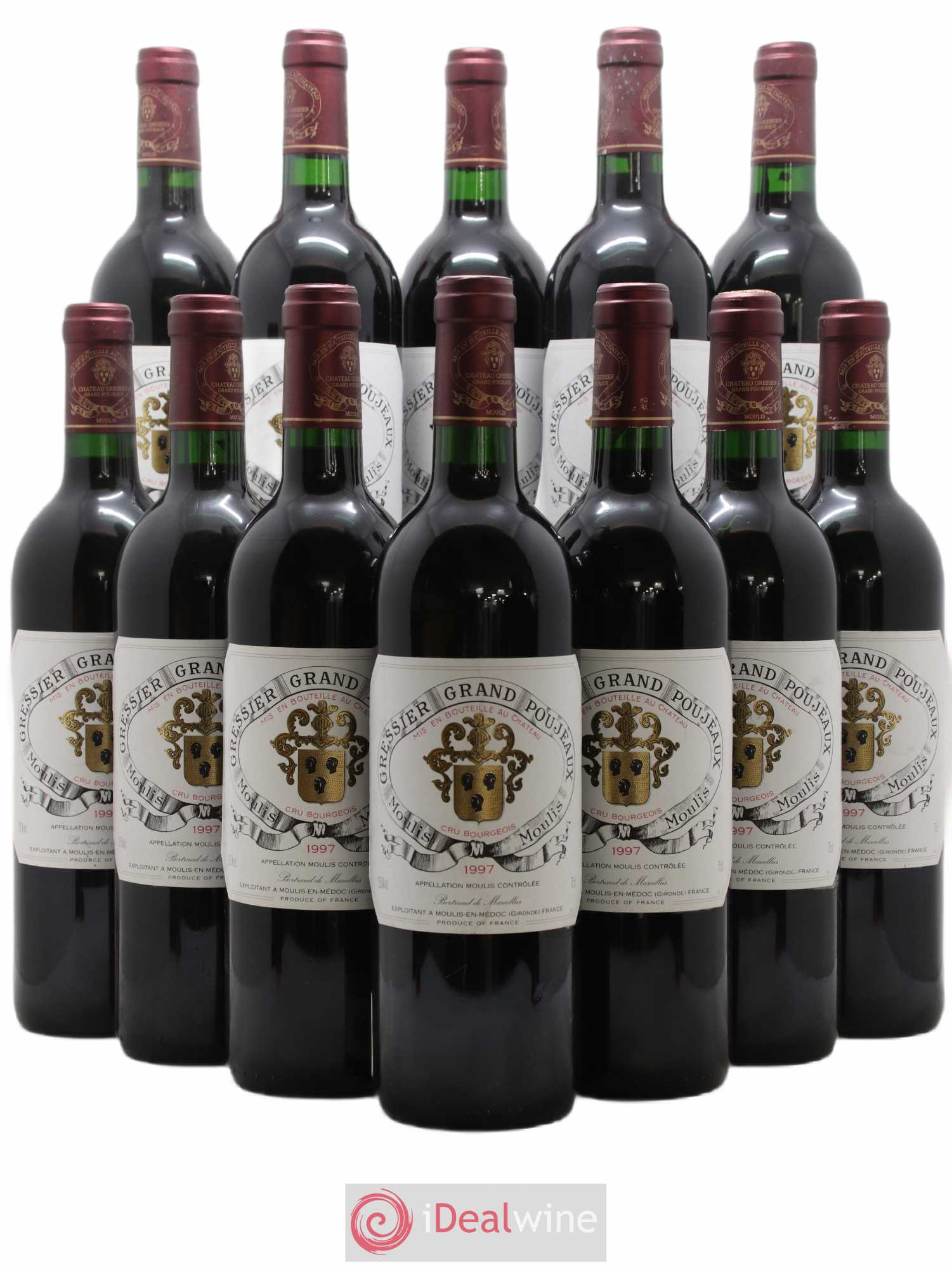 Château Gressier Grand Poujeaux Cru Bourgeois 1997 - Lot de 12 bouteilles - 0