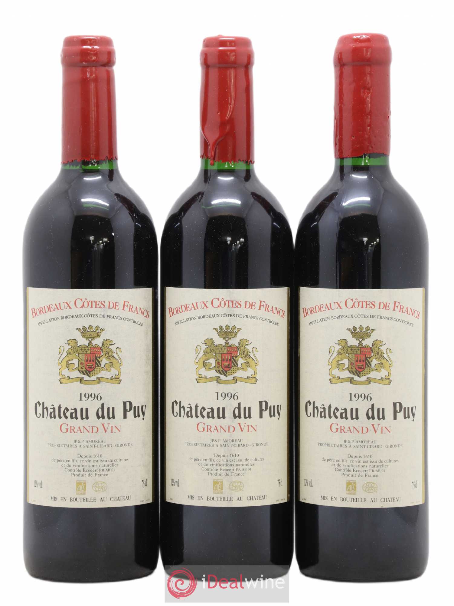 Château Le Puy 1996 - Lot de 3 bouteilles - 0