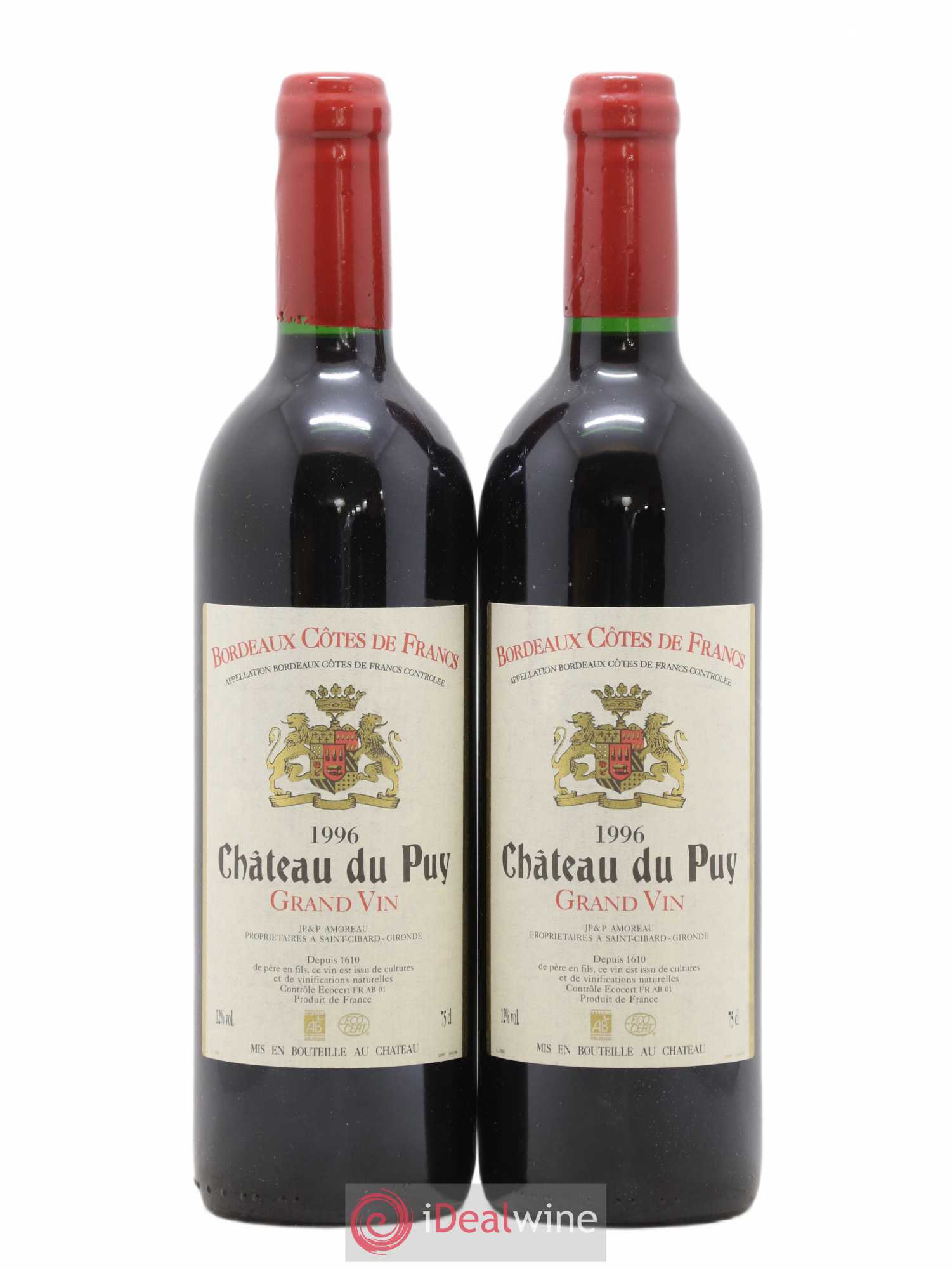 Château Le Puy 1996 - Lot de 2 bouteilles - 0