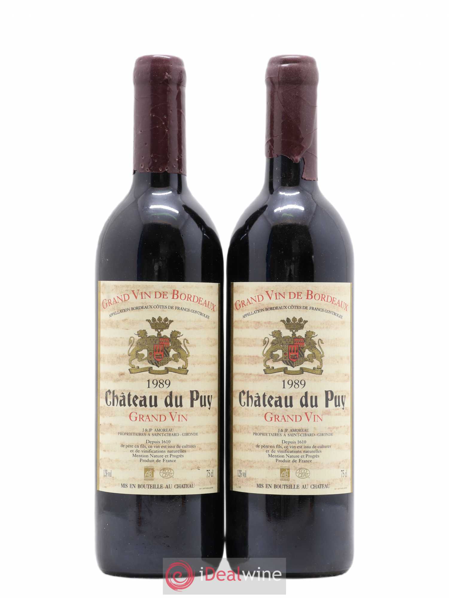 Château Le Puy 1989 - Lot de 2 bouteilles - 0