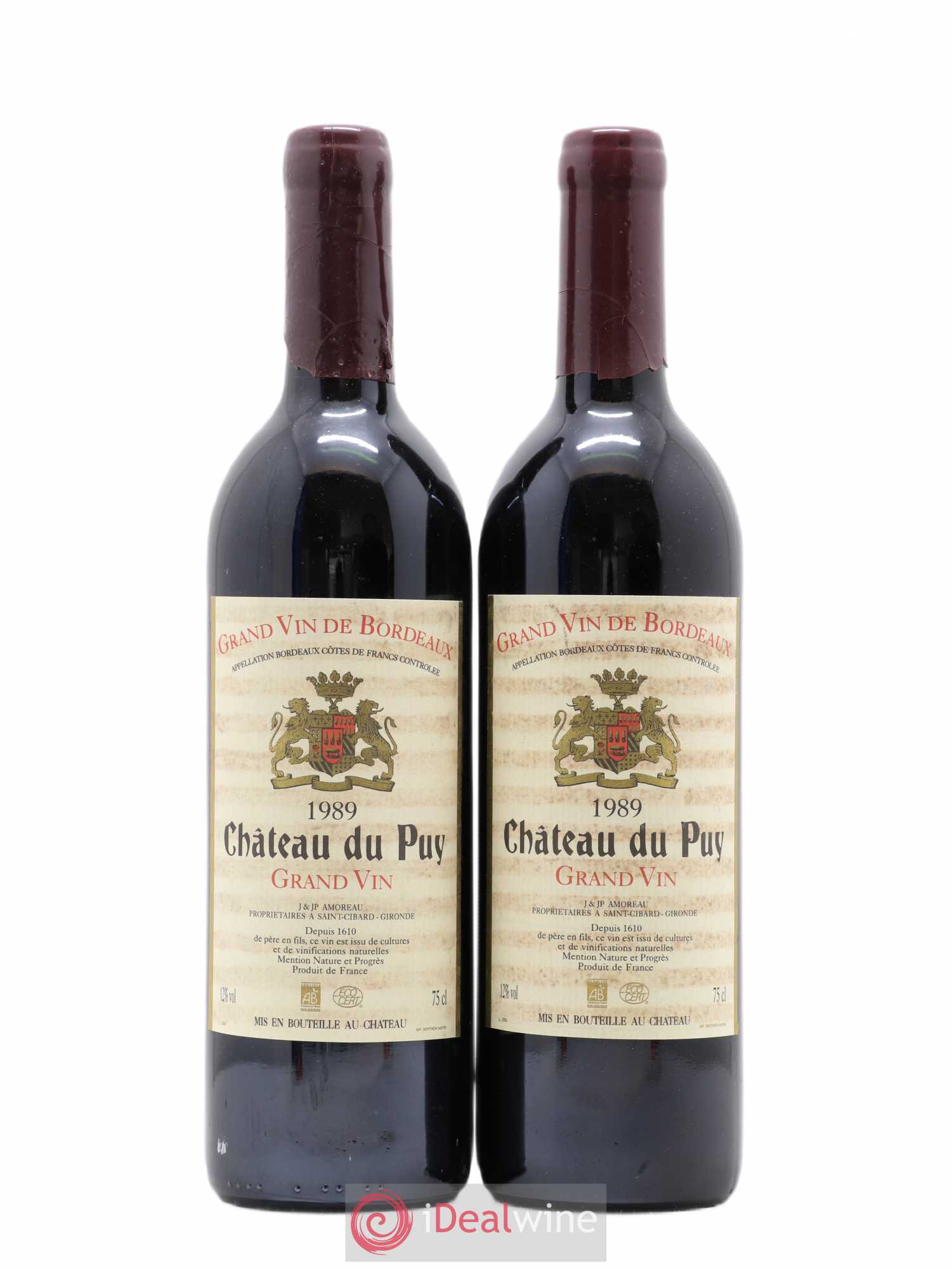 Château Le Puy 1989 - Lot de 2 bouteilles - 0