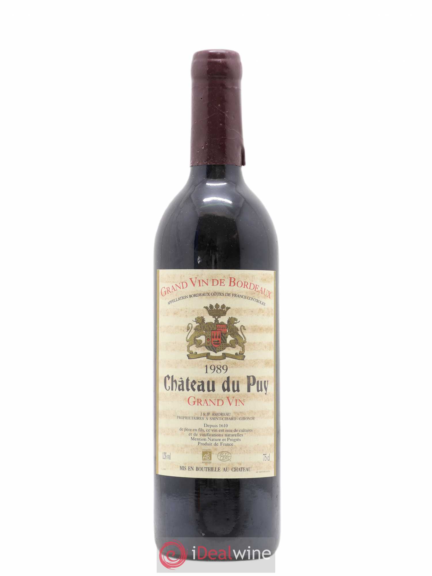 Château Le Puy 1989 - Lot de 1 bouteille - 0