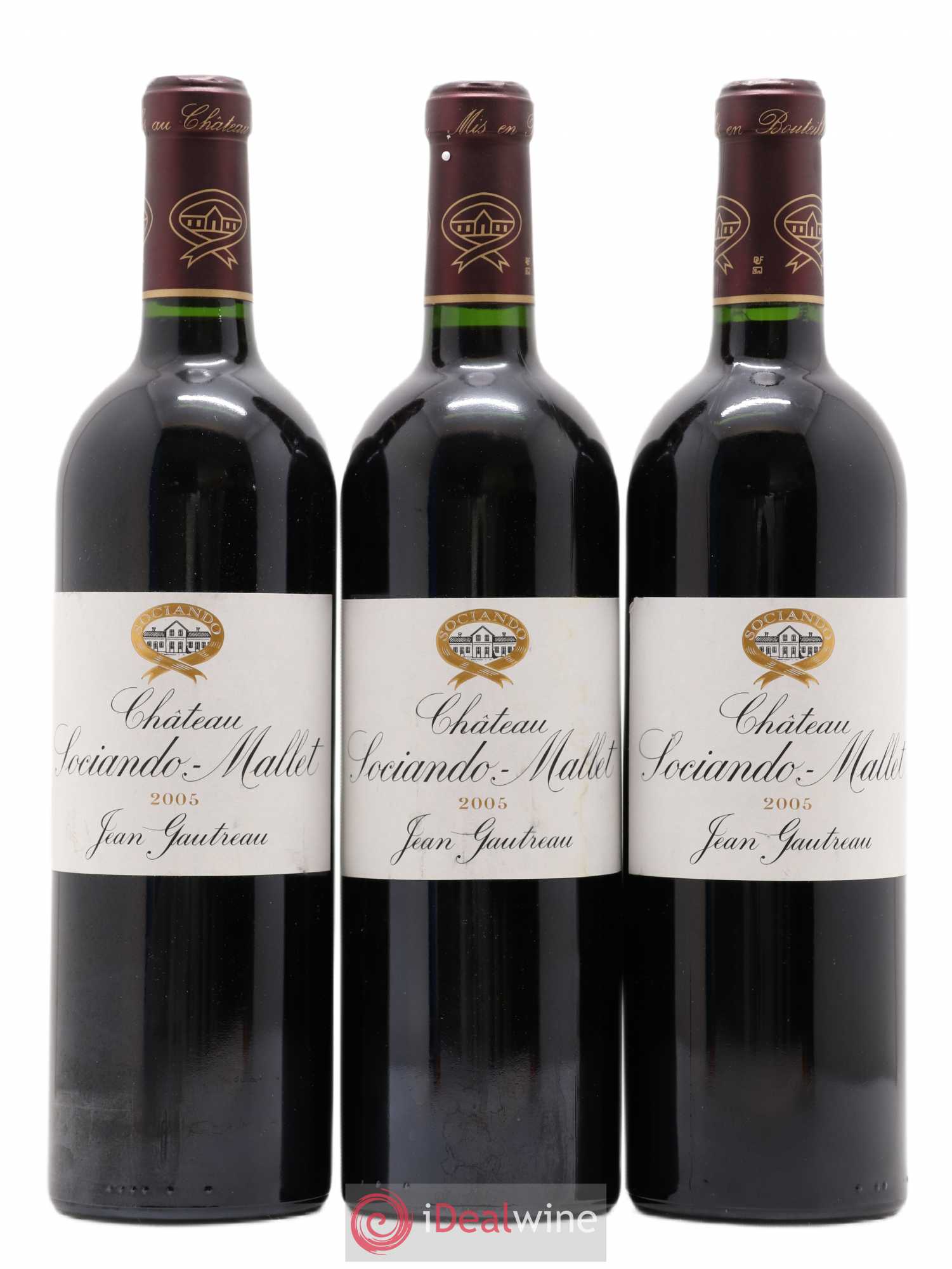 Château Sociando Mallet 2005 - Lot de 3 bouteilles - 0