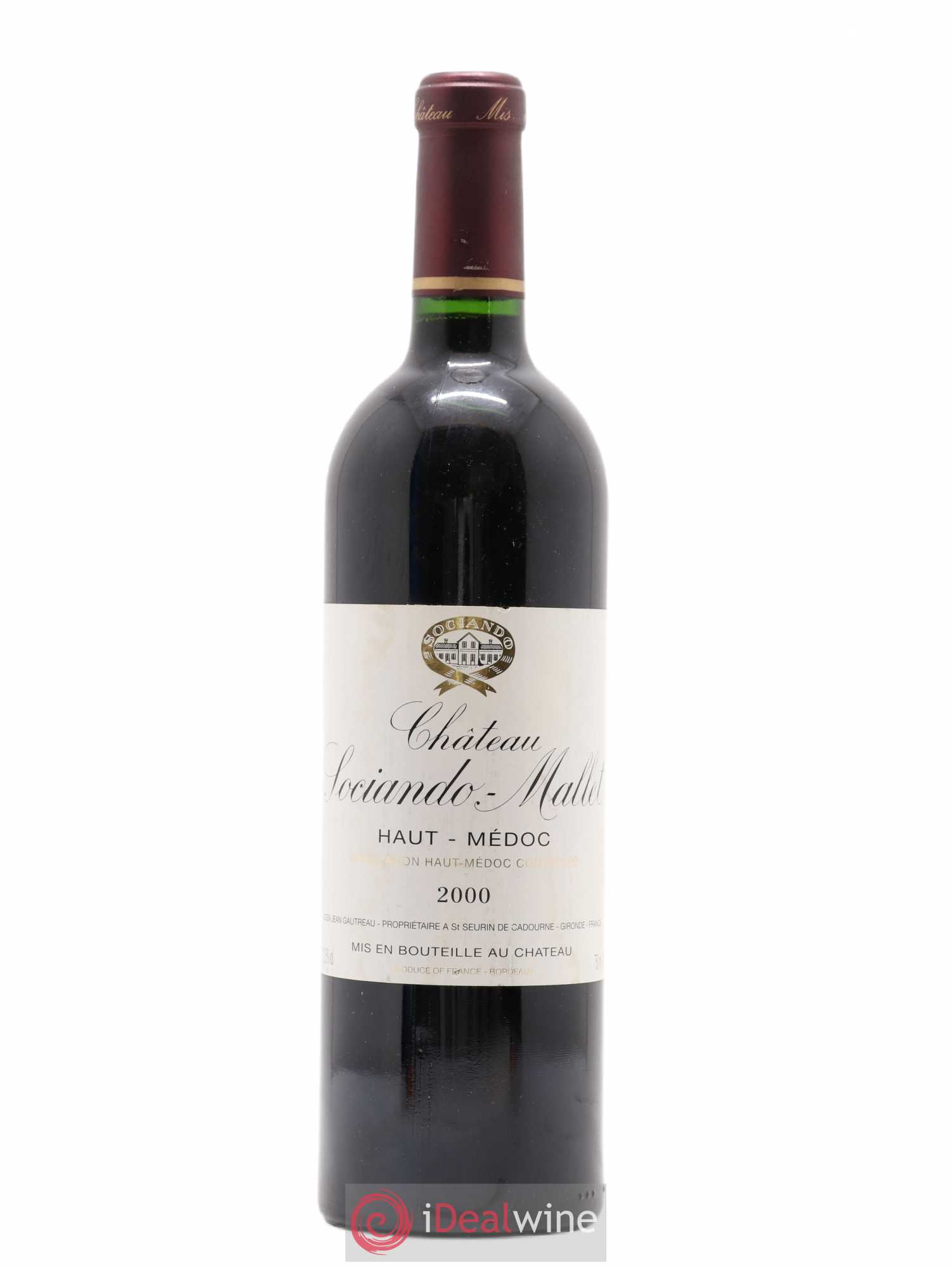 Château Sociando Mallet 2000 - Lot de 1 bouteille - 0