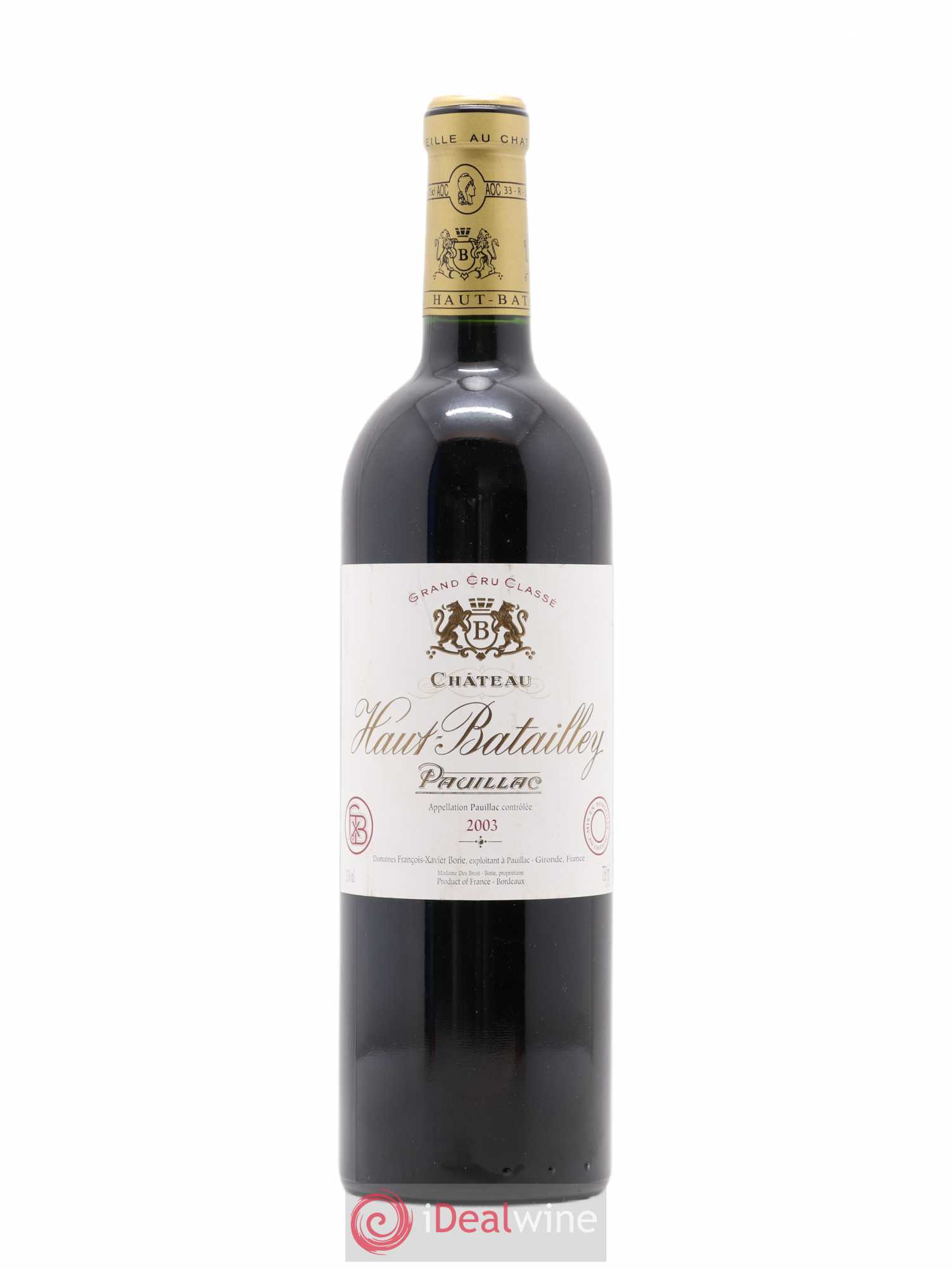 Château Haut Batailley 5ème Grand Cru Classé 2003 - Lot de 1 bouteille - 0