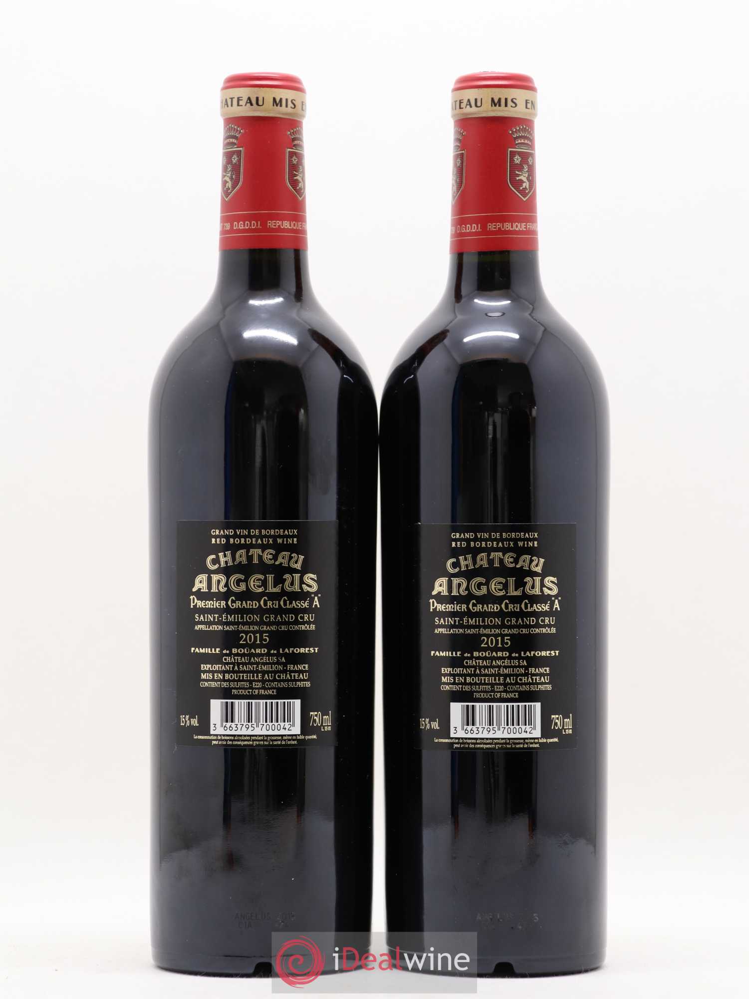 Château Angélus 1er Grand Cru Classé A 2015 - Lot de 2 bouteilles - 1