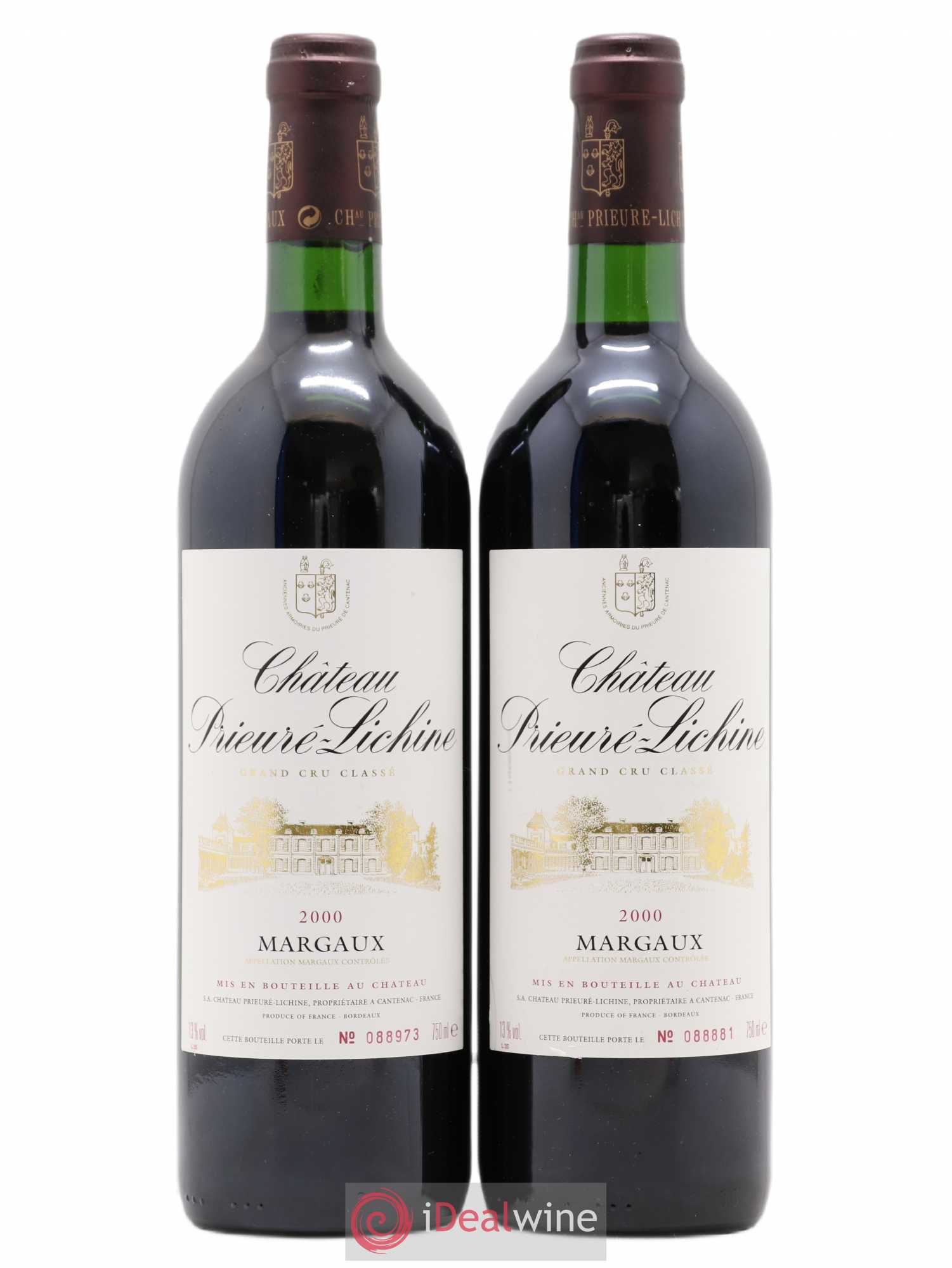 Château Prieuré Lichine 4ème Grand Cru Classé 2000 - Lot de 2 bouteilles - 0