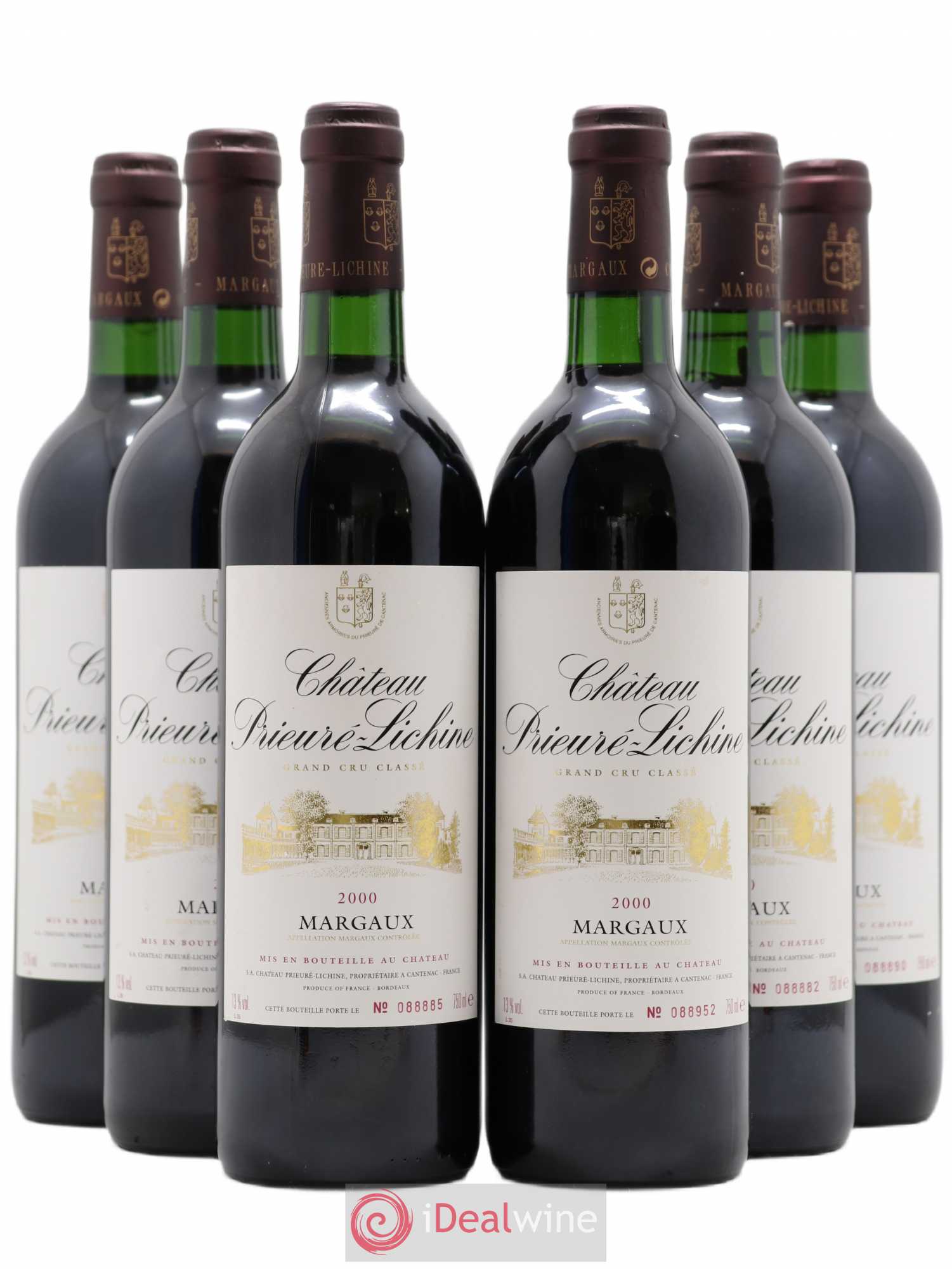 Château Prieuré Lichine 4ème Grand Cru Classé 2000 - Lot de 6 bouteilles - 0