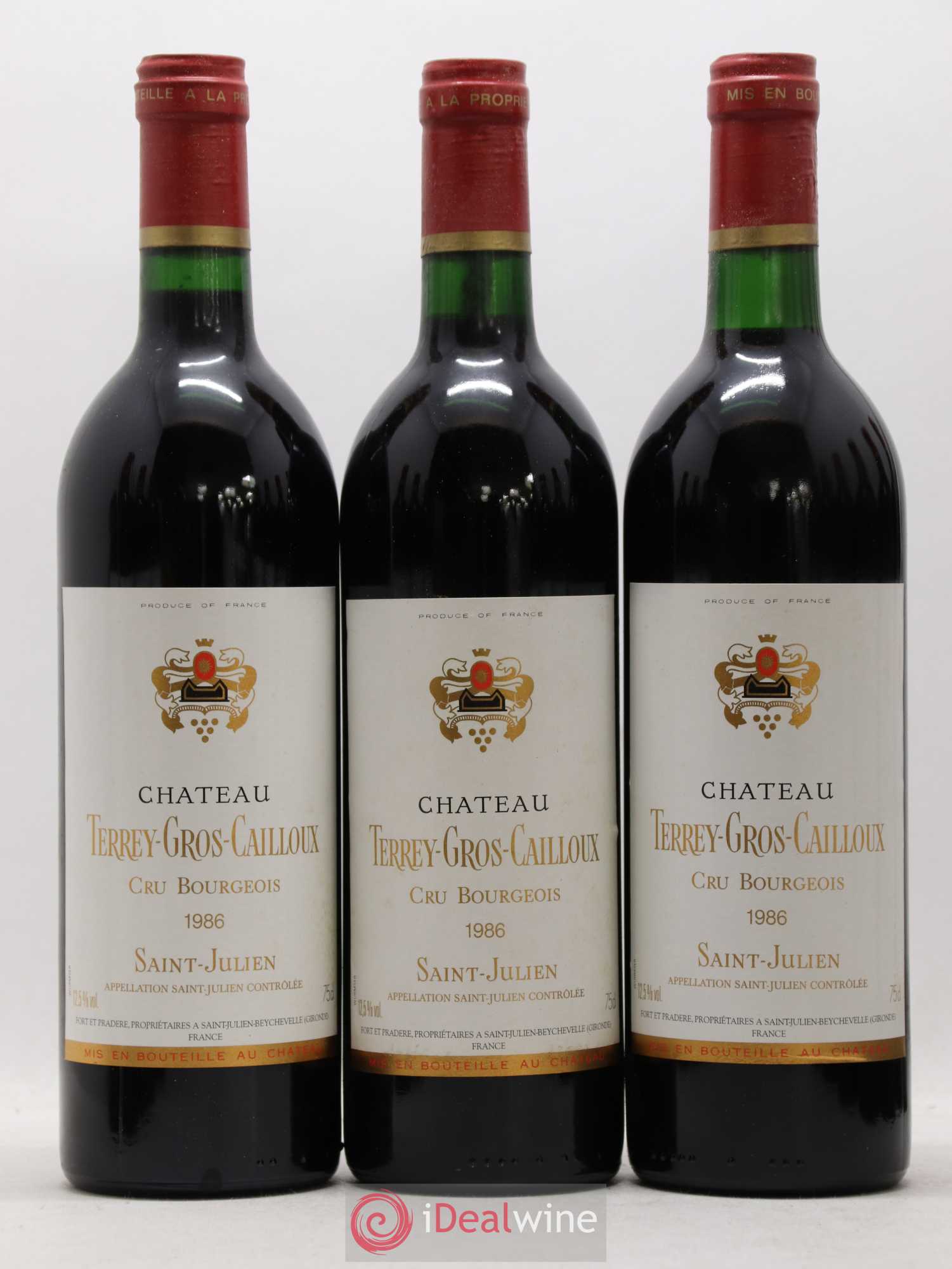 Château Terrey Gros Cailloux Cru Bourgeois 1986 - Lot de 12 bouteilles - 1