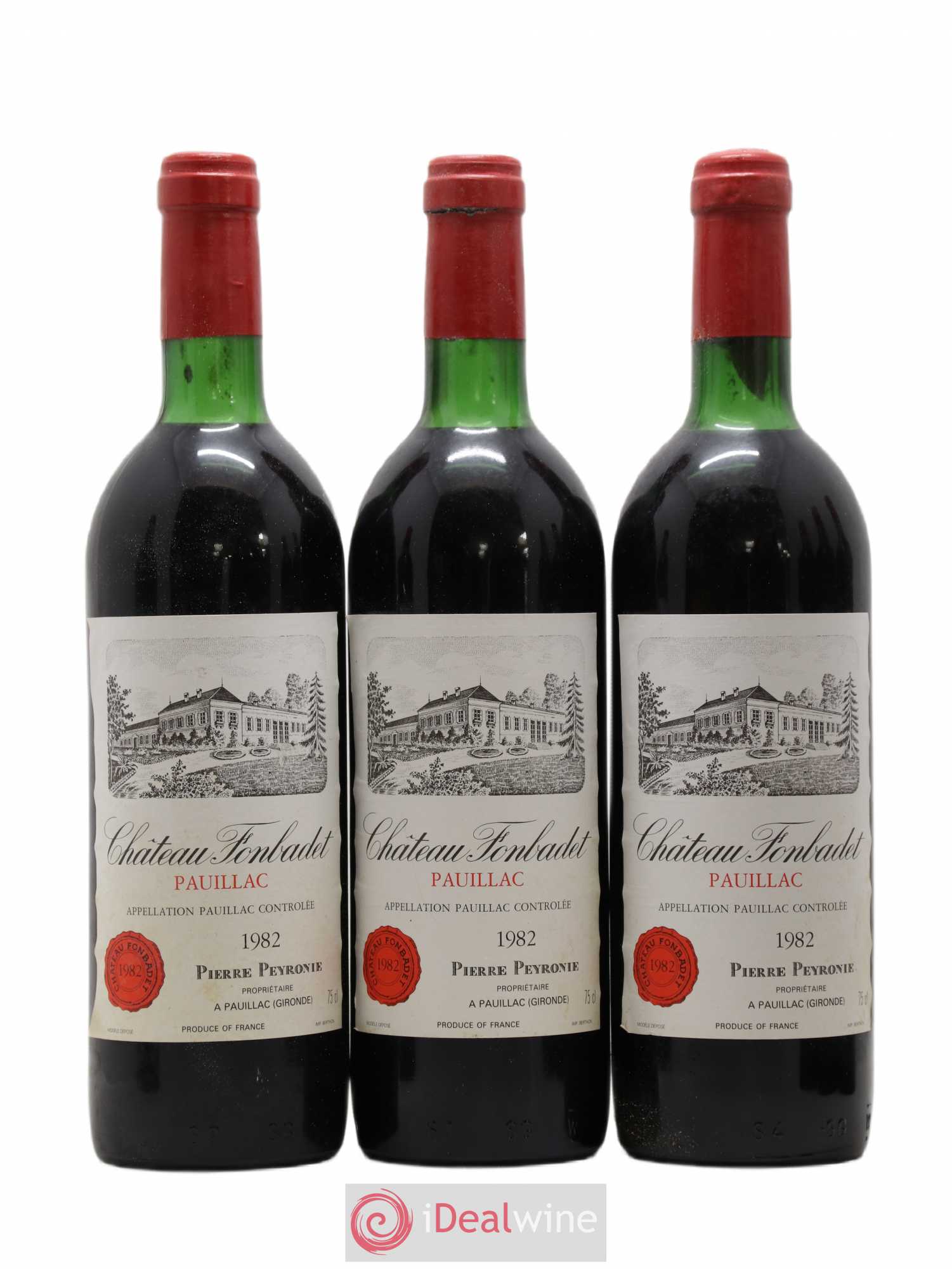 Château Fonbadet 1982 - Lot de 3 bouteilles - 0