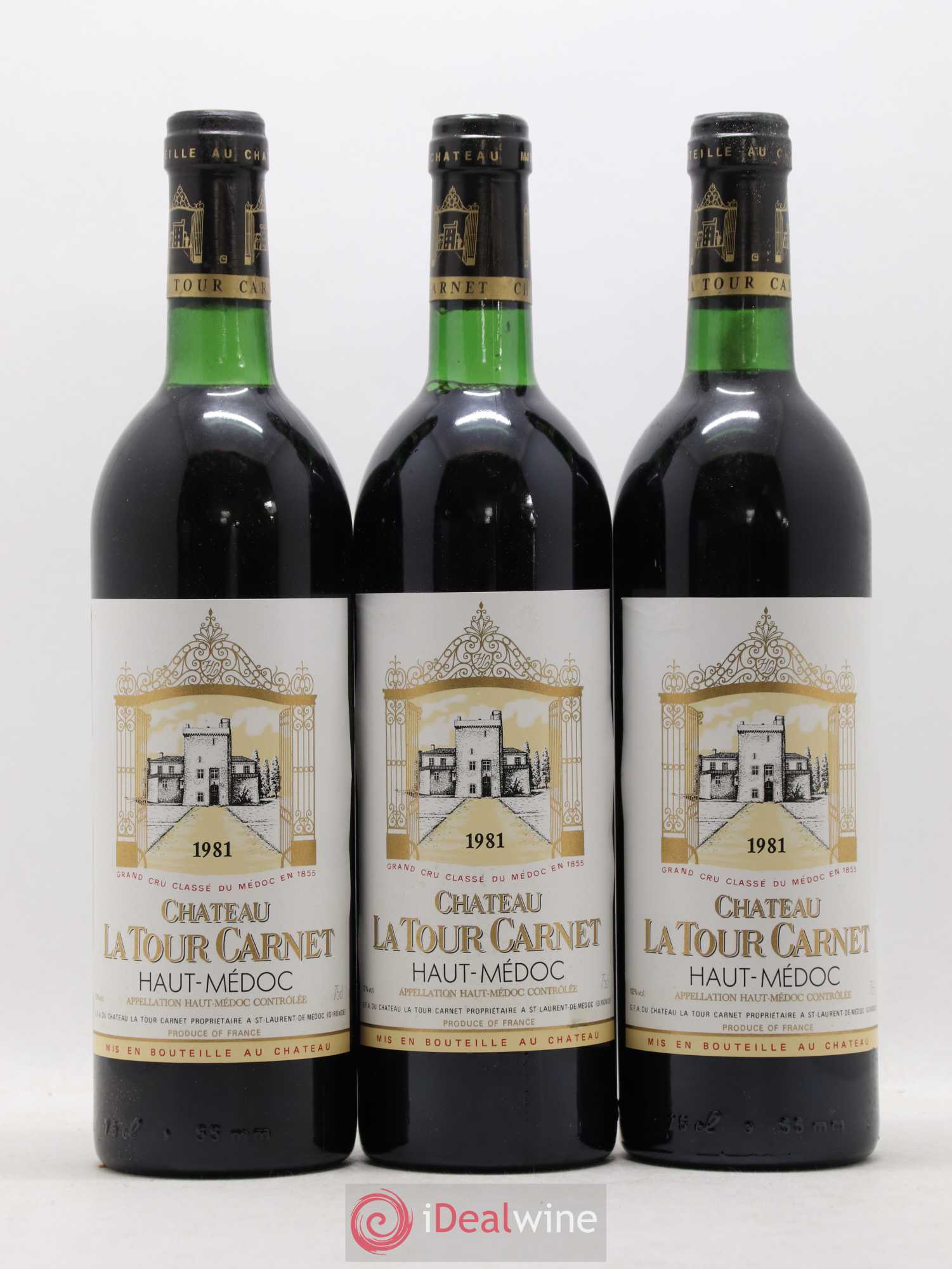 Château la Tour Carnet 4ème Grand Cru Classé 1981 - Lot de 6 bouteilles - 2