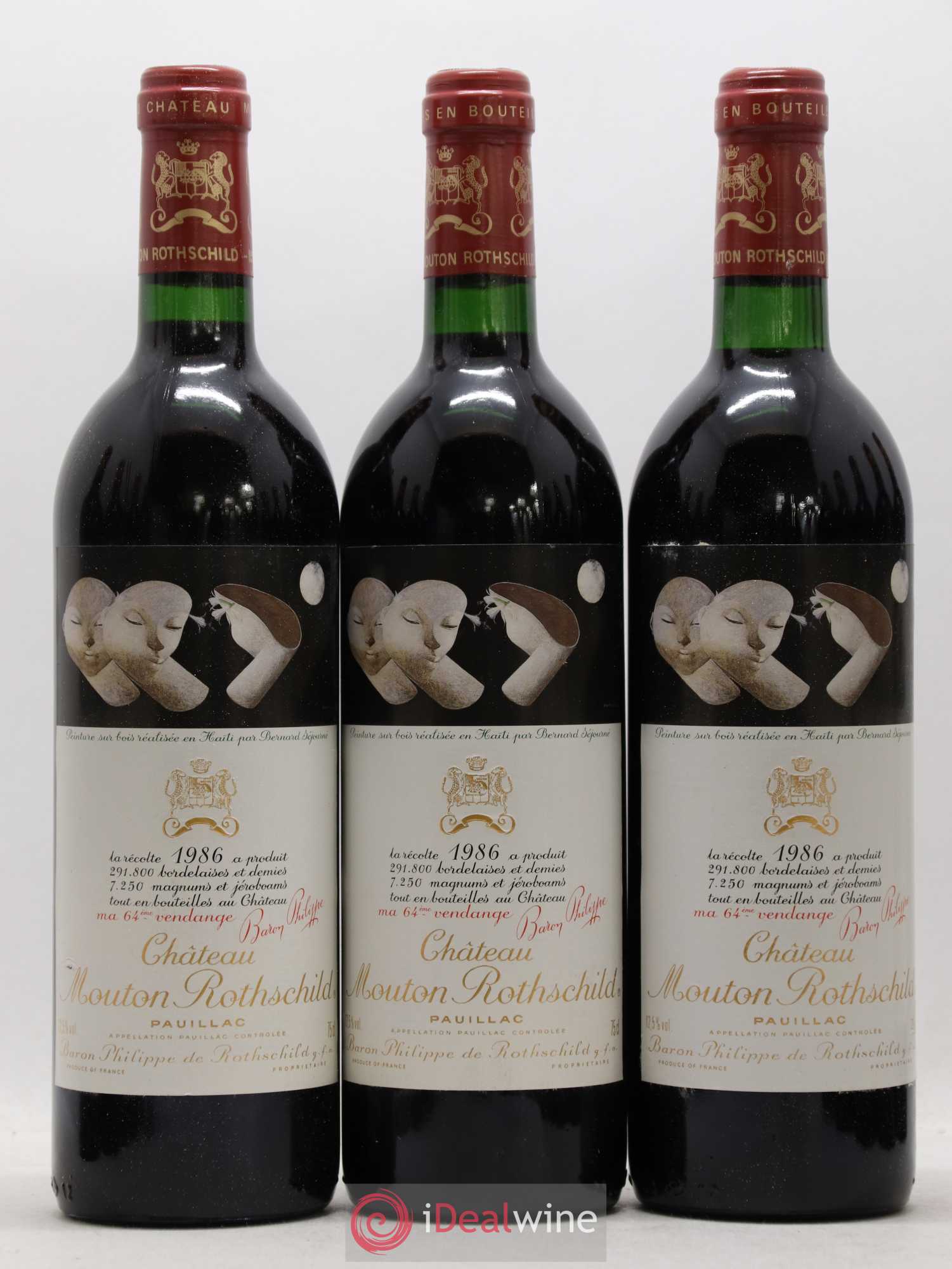 Château Mouton Rothschild 1er Grand Cru Classé 1986 - Lot de 12 bouteilles - 1