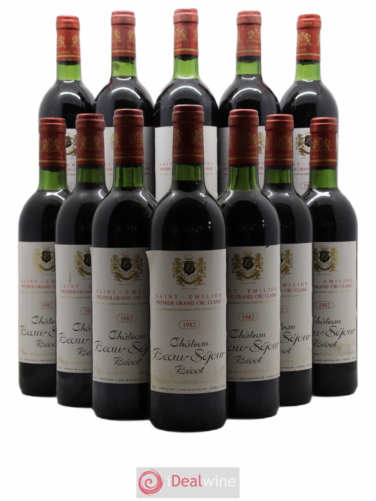 Château Beau-Séjour Bécot 1er Grand Cru Classé B 1982 - Lot de 12 bouteilles - 0