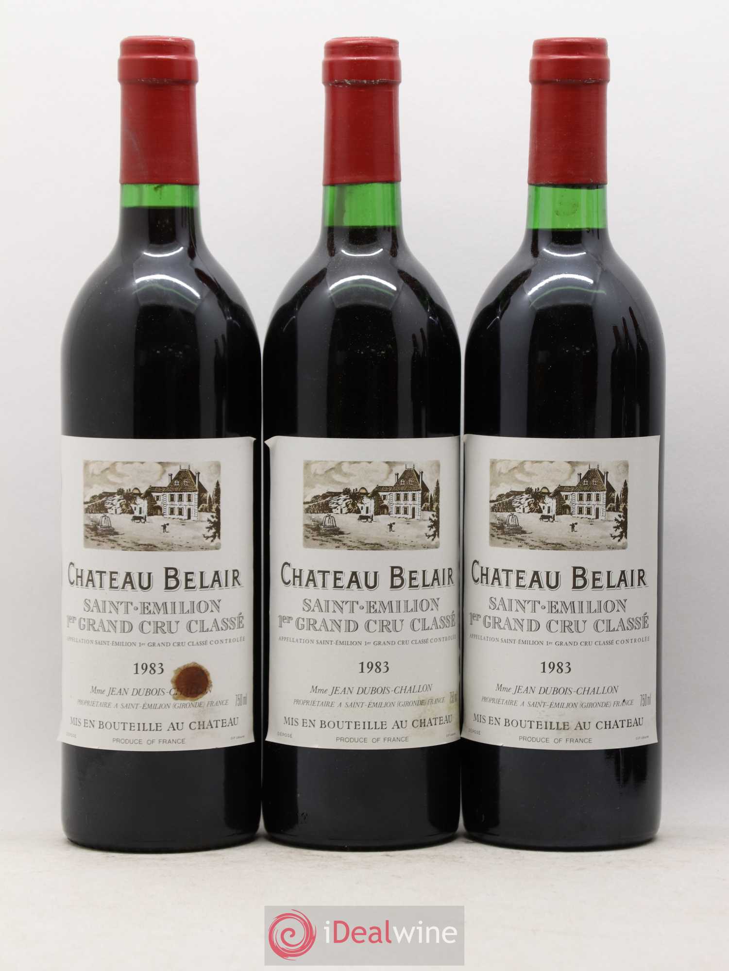 Château Belair (Belair-Monange) 1er Grand Cru Classé B 1983 - Lot de 6 bouteilles - 1