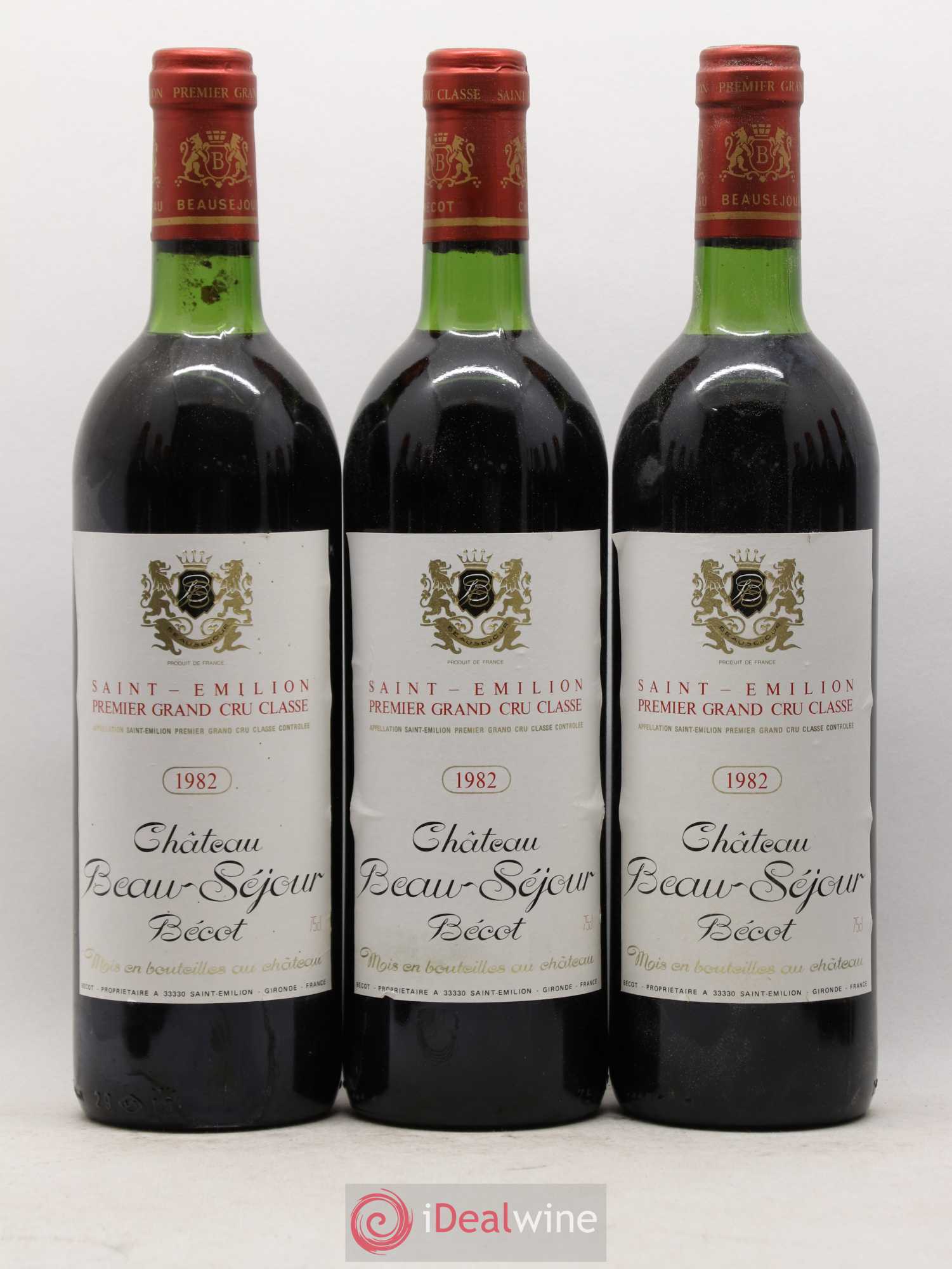 Château Beau-Séjour Bécot 1er Grand Cru Classé B 1982 - Lot de 12 bouteilles - 1