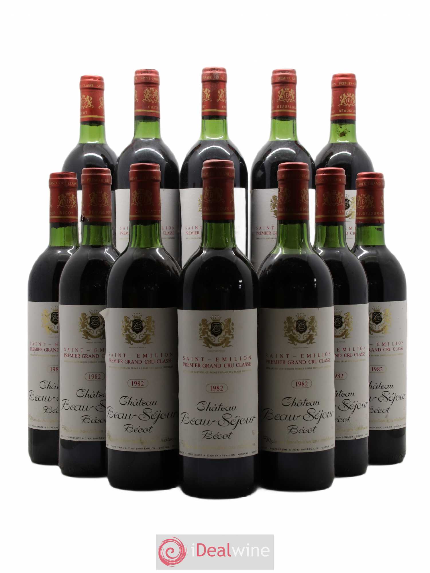 Château Beau-Séjour Bécot 1er Grand Cru Classé B 1982 - Lot de 12 bouteilles - 0