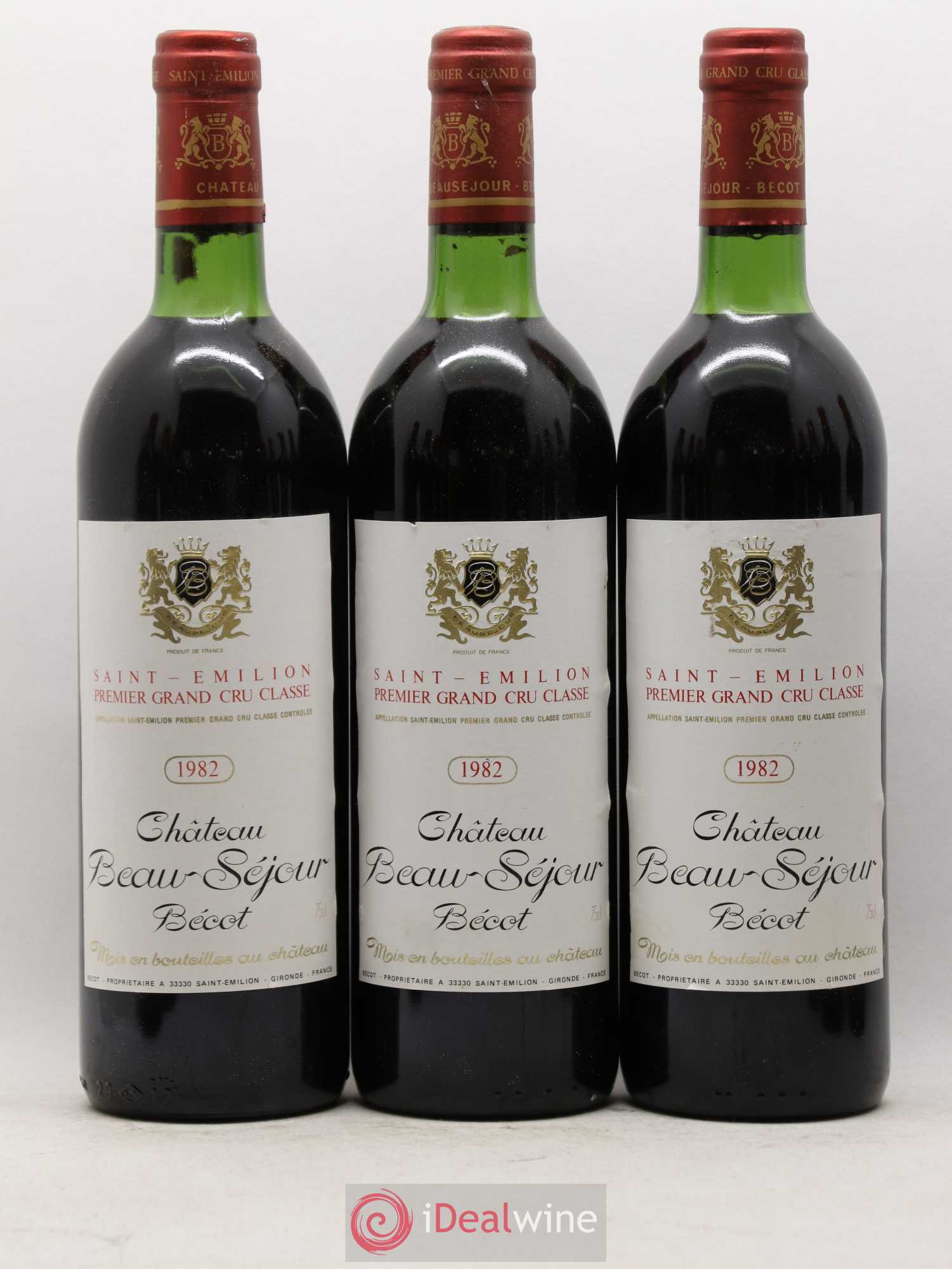 Château Beau-Séjour Bécot 1er Grand Cru Classé B 1982 - Lot de 12 bouteilles - 1