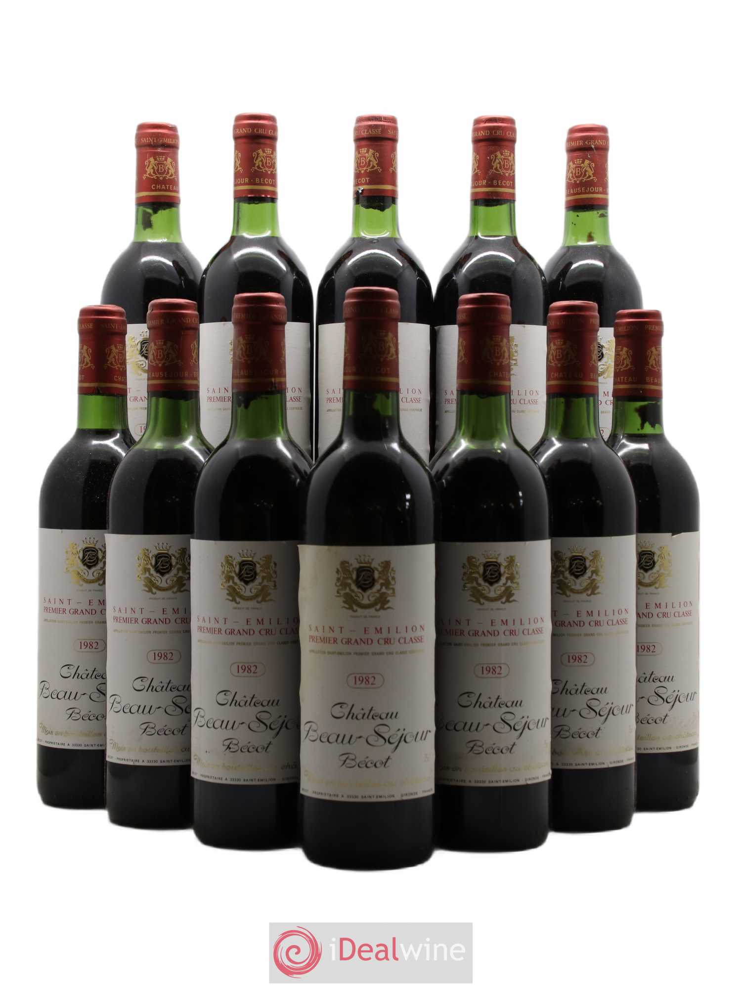 Château Beau-Séjour Bécot 1er Grand Cru Classé B 1982 - Lot de 12 bouteilles - 0