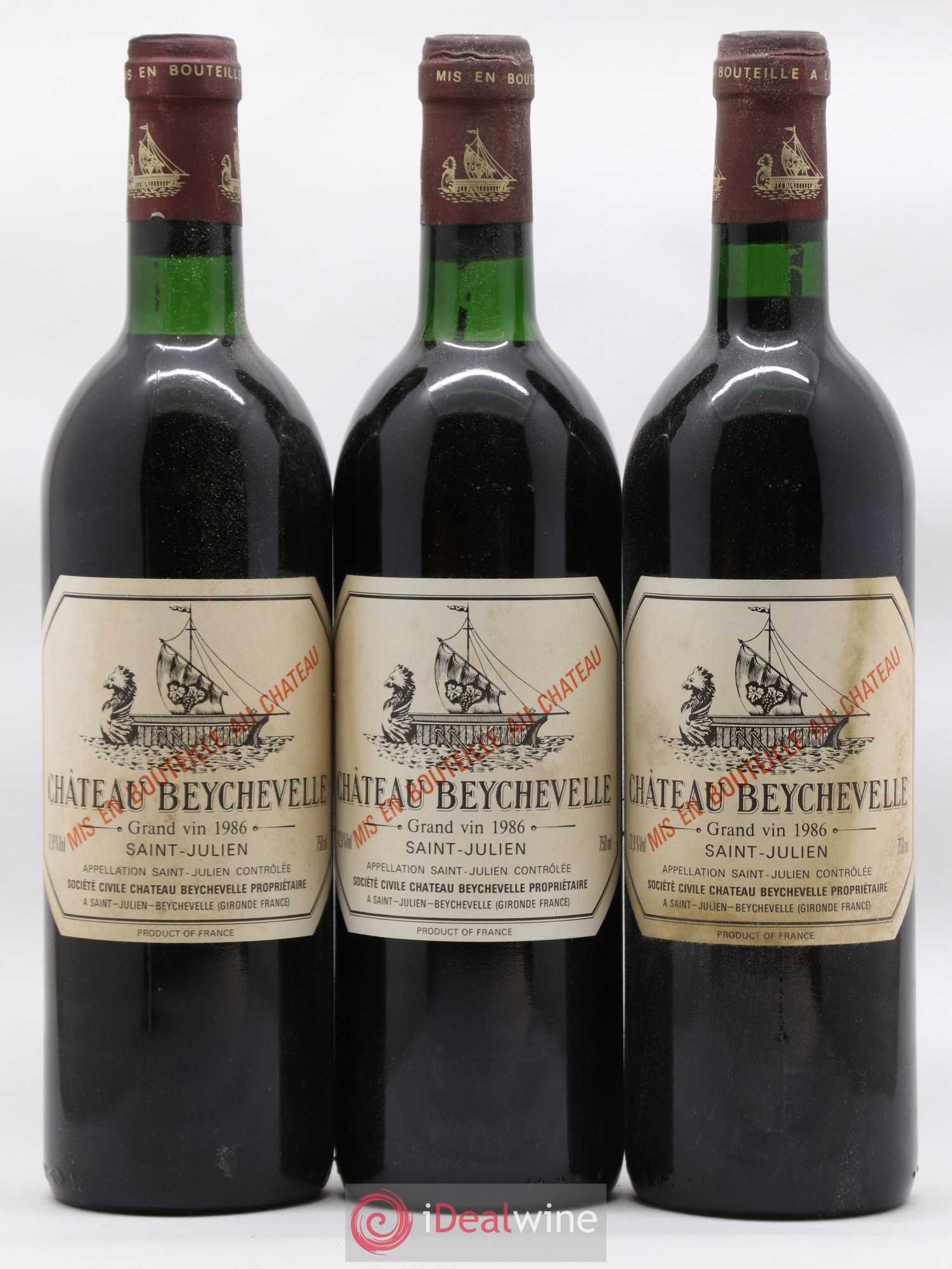 Château Beychevelle 4ème Grand Cru Classé 1986 - Lot de 12 bouteilles - 1
