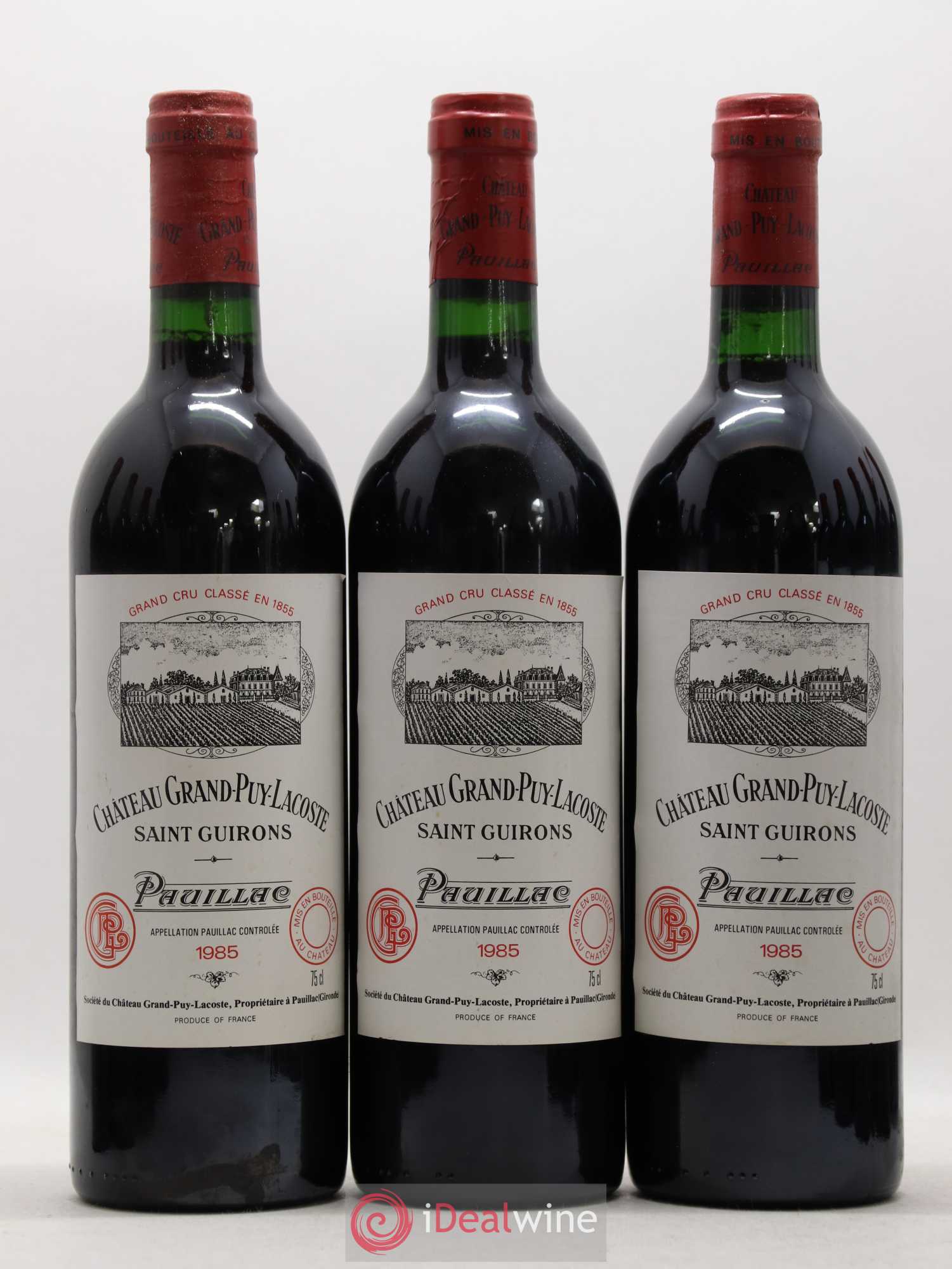 Château Grand Puy Lacoste 5ème Grand Cru Classé 1985 - Lot de 12 bouteilles - 1