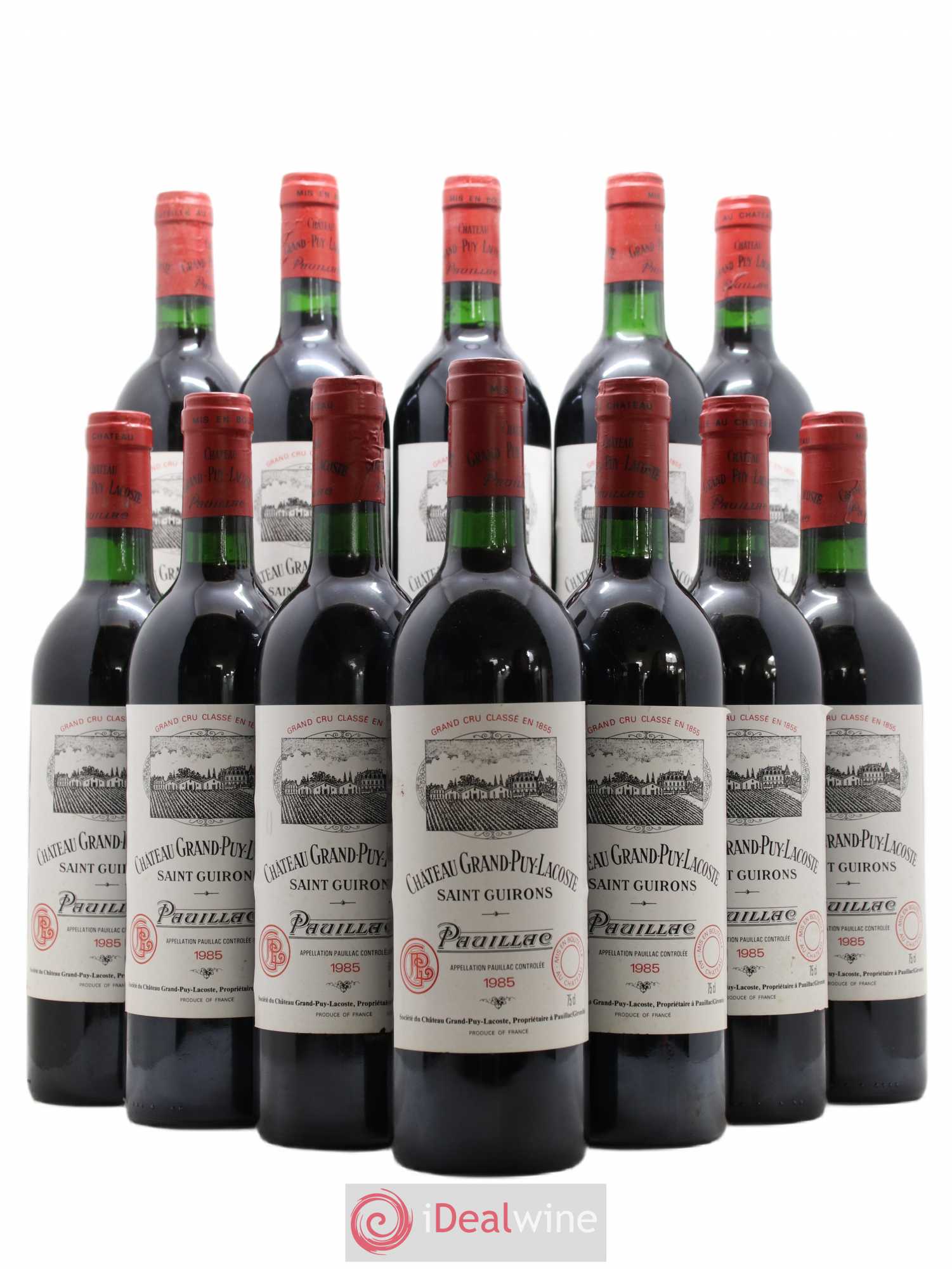 Château Grand Puy Lacoste 5ème Grand Cru Classé 1985 - Lot de 12 bouteilles - 0