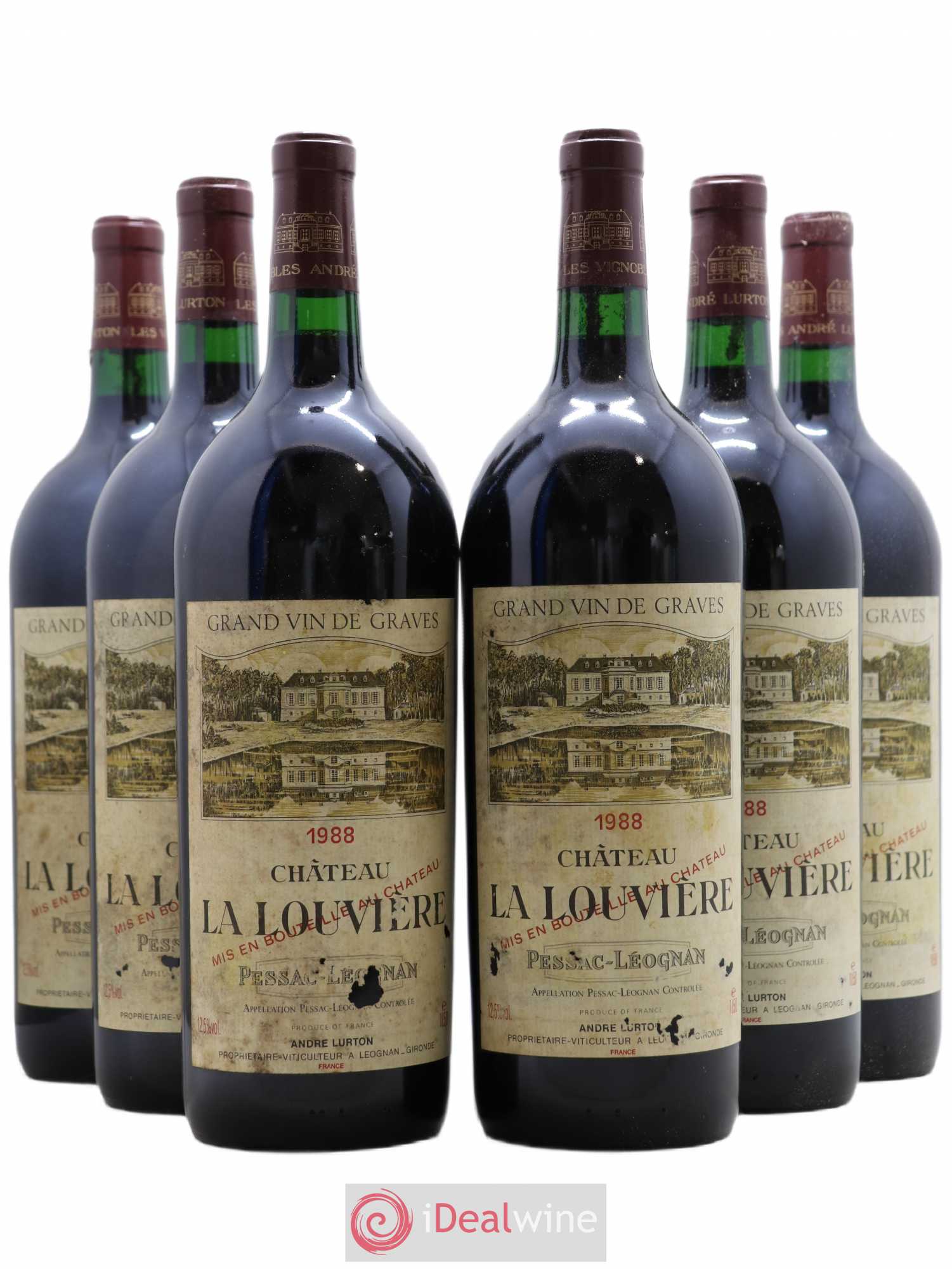 Château la Louvière 1988 - Lot de 6 magnums - 0
