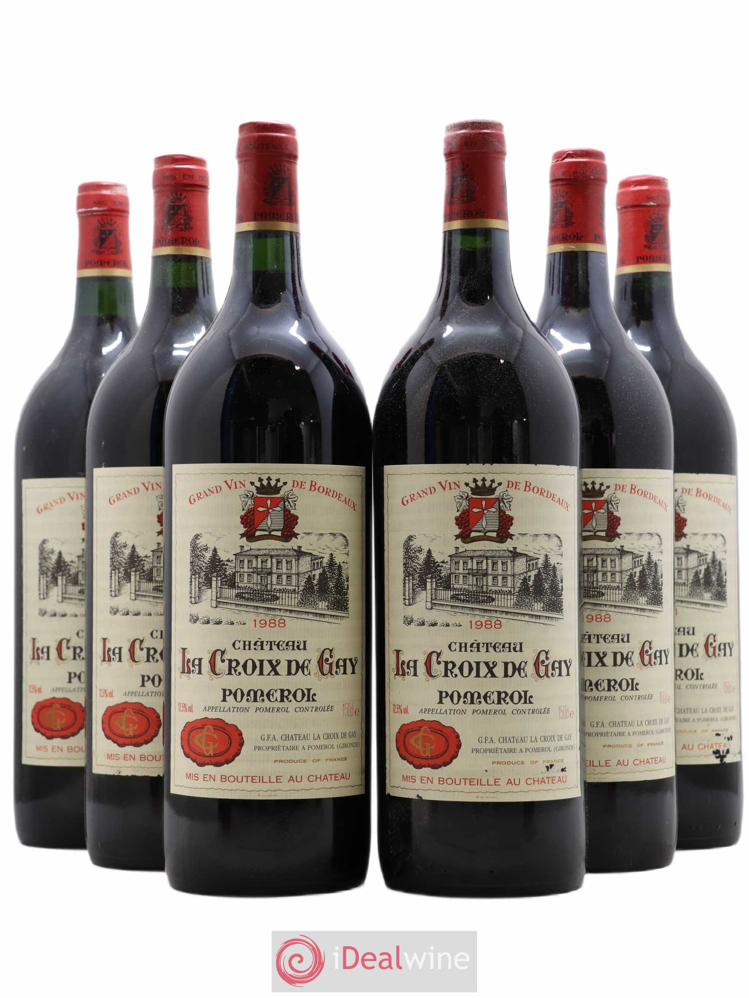 Château la Croix de Gay 1988 - Lot de 6 magnums - 0