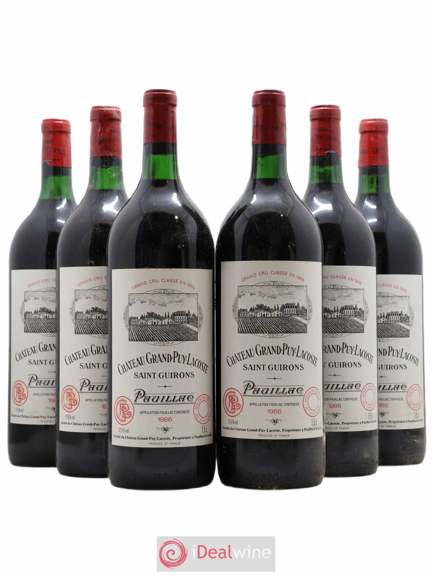 Château Grand Puy Lacoste 5ème Grand Cru Classé 1986 - Lot de 6 magnums - 0