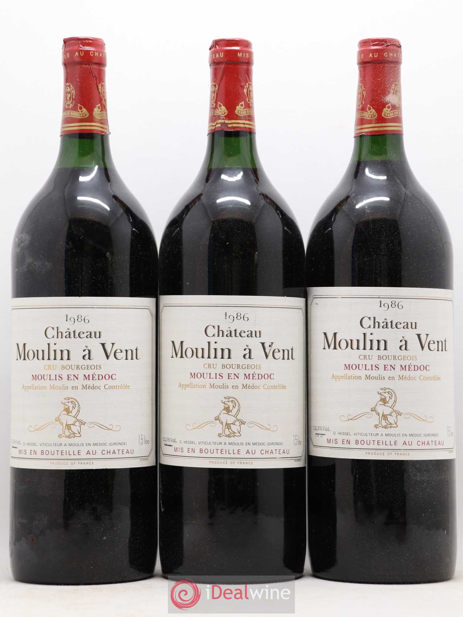 Château Moulin à Vent Cru Bourgeois 1986 - Lot de 6 magnums - 1