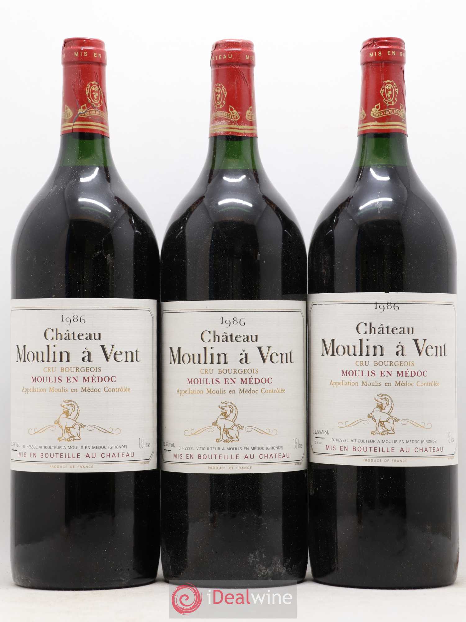 Château Moulin à Vent Cru Bourgeois 1986 - Lot de 6 magnums - 2