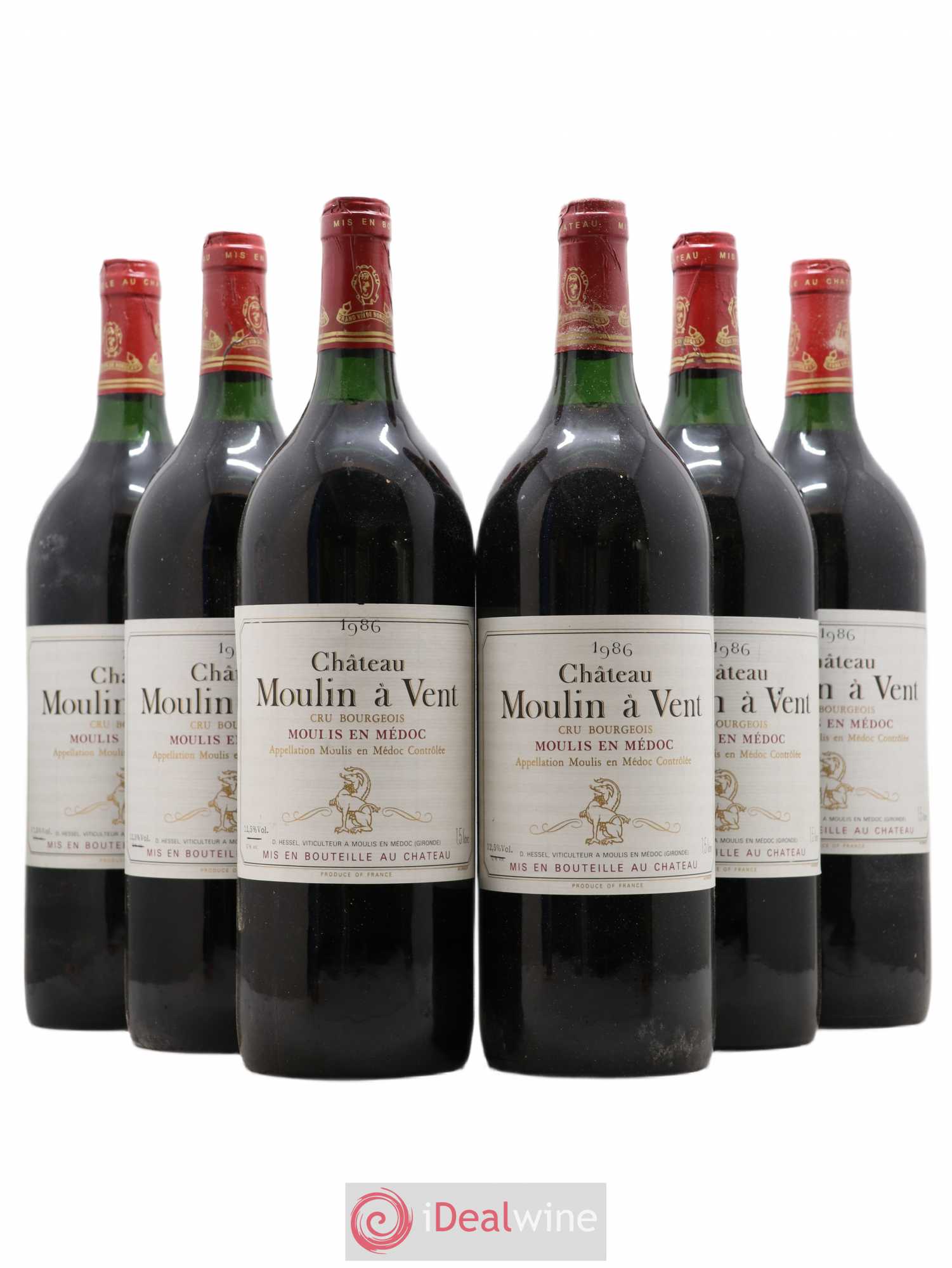 Château Moulin à Vent Cru Bourgeois 1986 - Lot de 6 magnums - 0