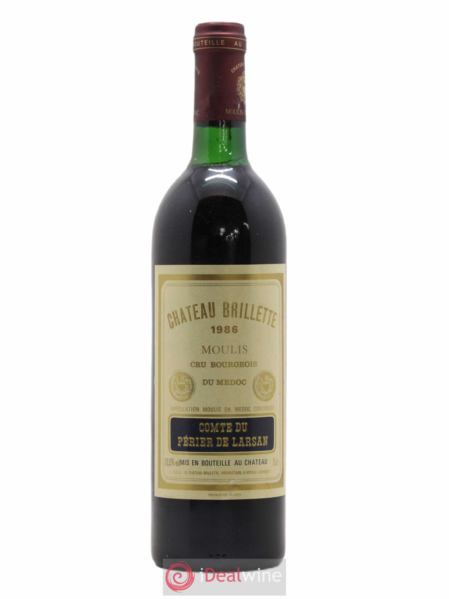 Château Brillette Cru Bourgeois 1986 - Lot de 1 bouteille - 0
