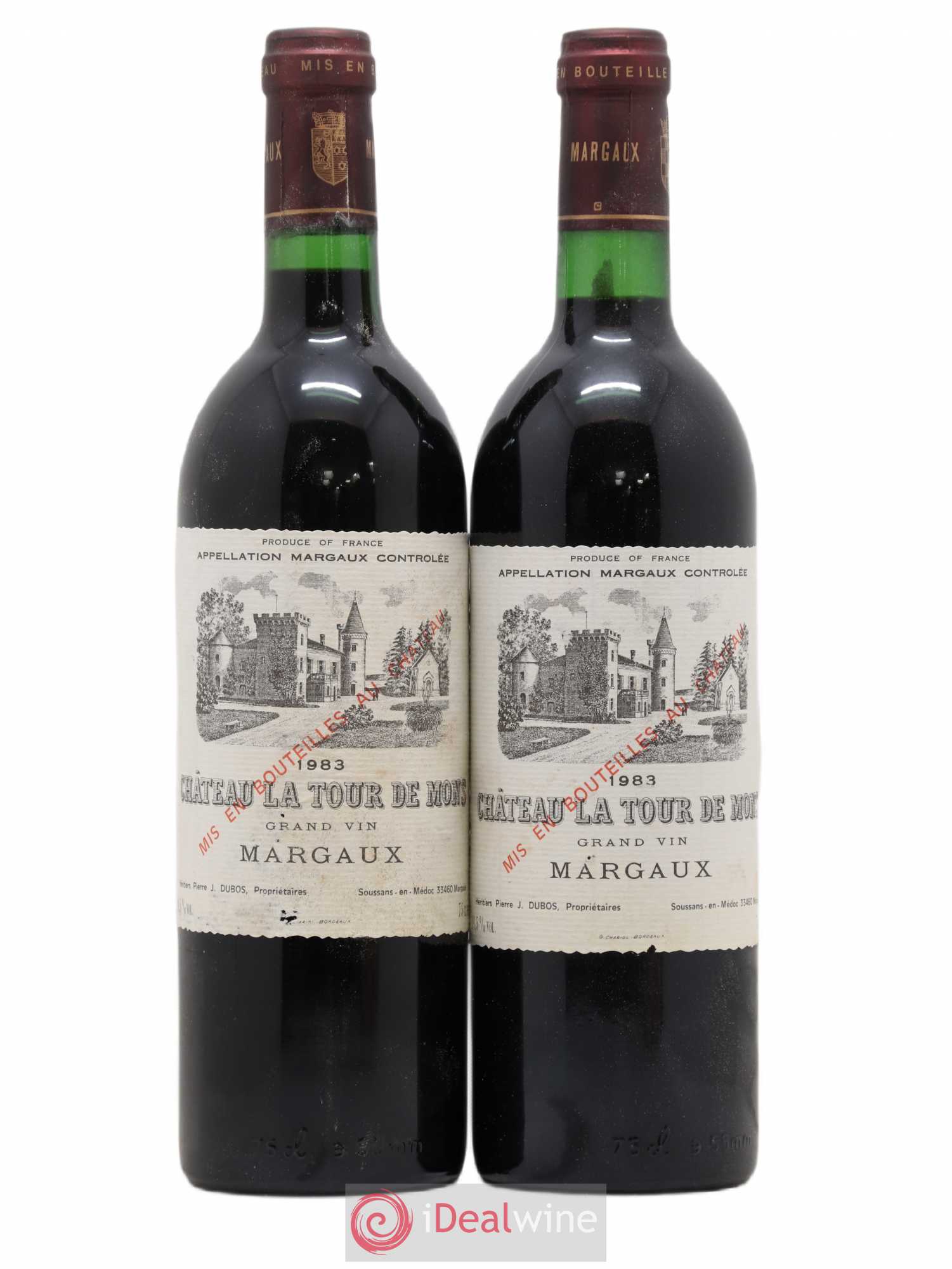 Château la Tour de Mons Cru Bourgeois 1983 - Lot de 2 bouteilles - 0