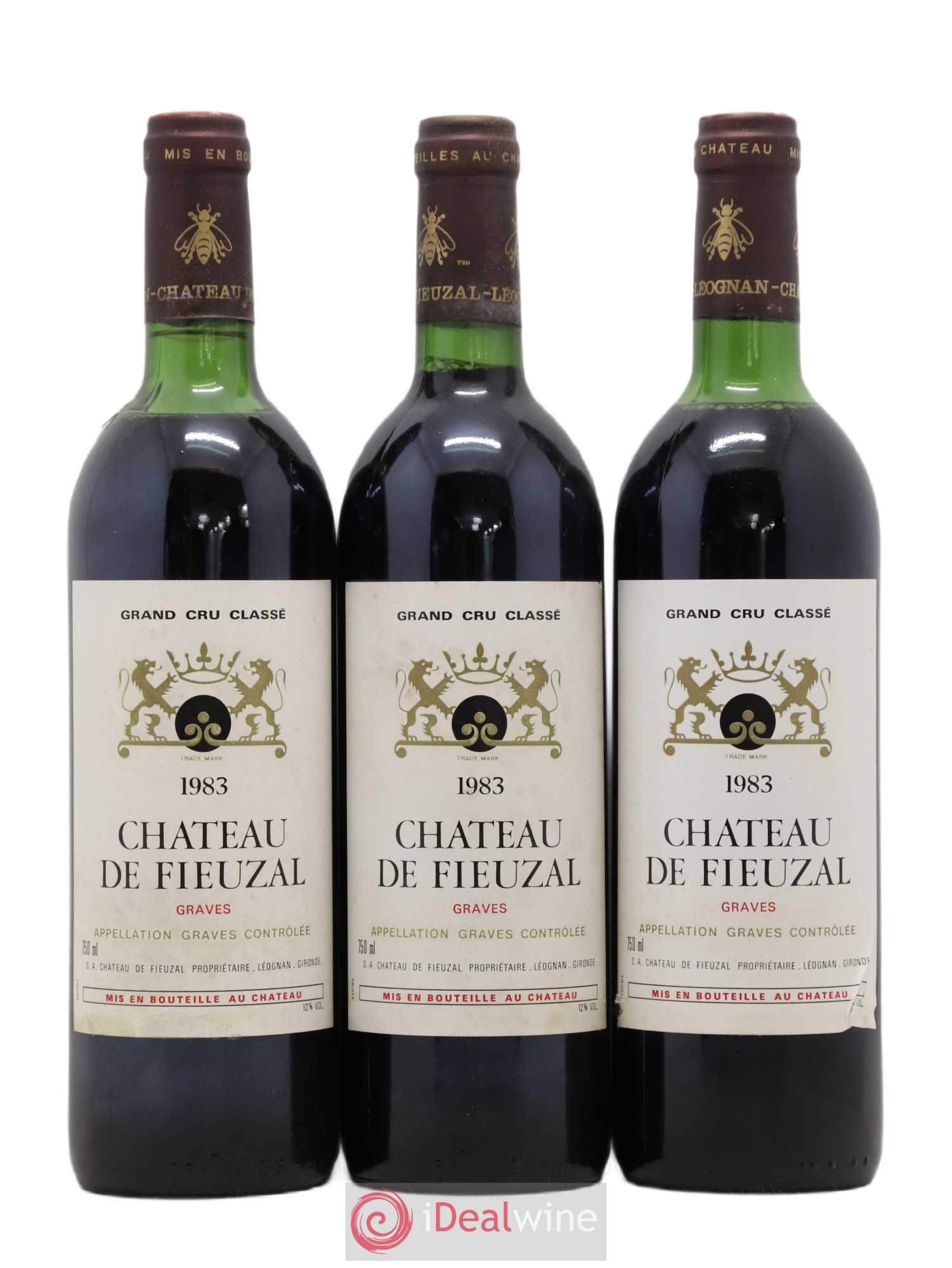 Château de Fieuzal Cru Classé de Graves 1983 - Lot de 3 bouteilles - 0