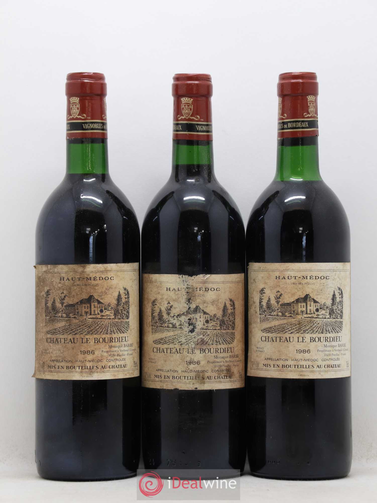Château le Bourdieu Cru Bourgeois 1986 - Lot de 12 bouteilles - 1