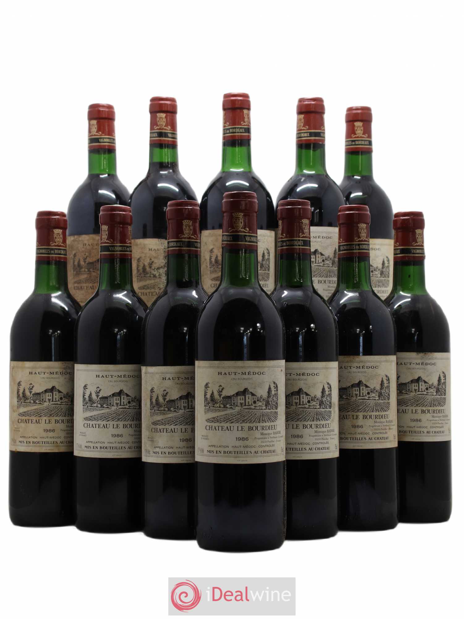 Château le Bourdieu Cru Bourgeois 1986 - Lot de 12 bouteilles - 0