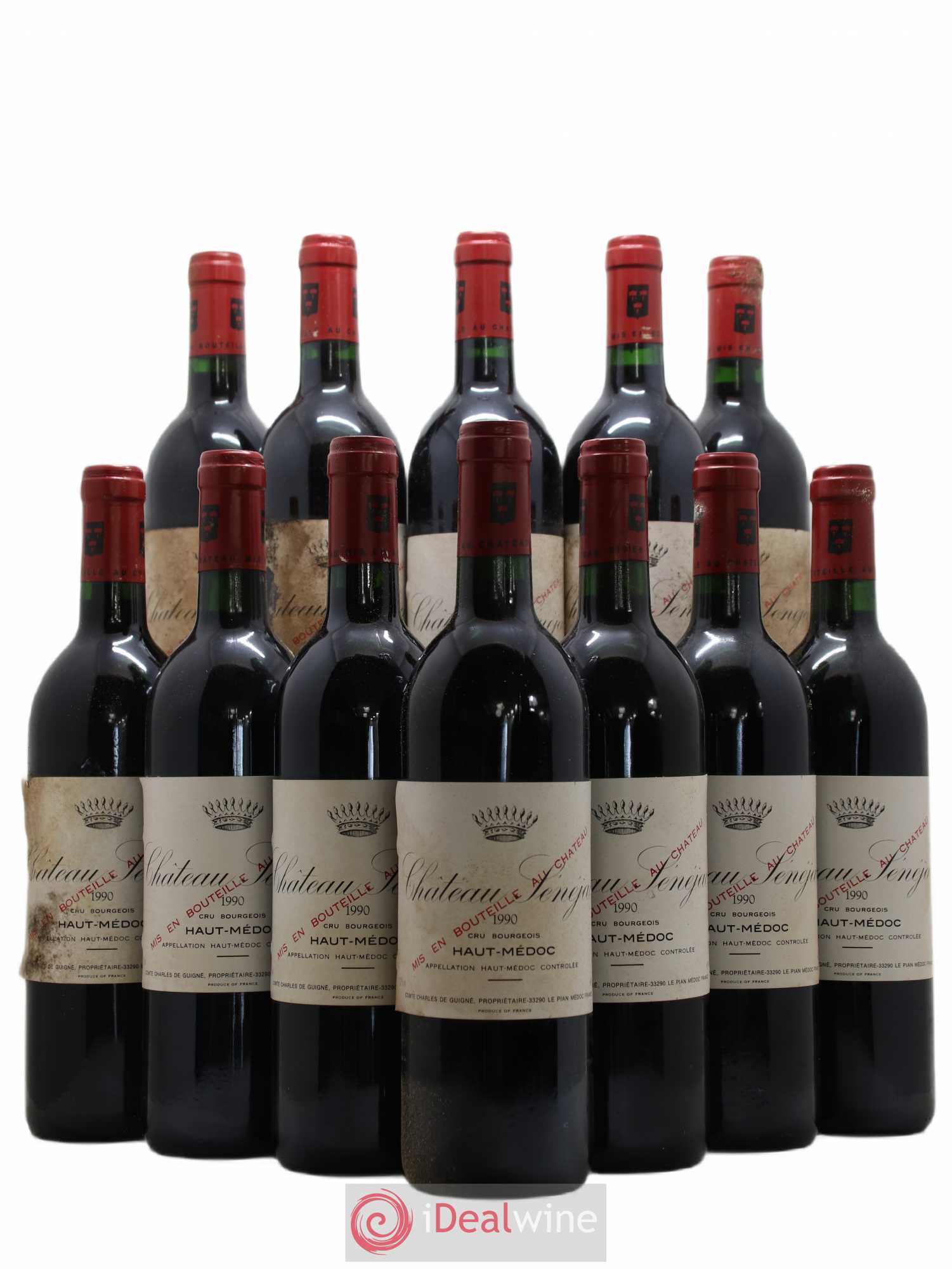 Château Sénejac Cru Bourgeois 1990 - Lot de 12 bouteilles - 0