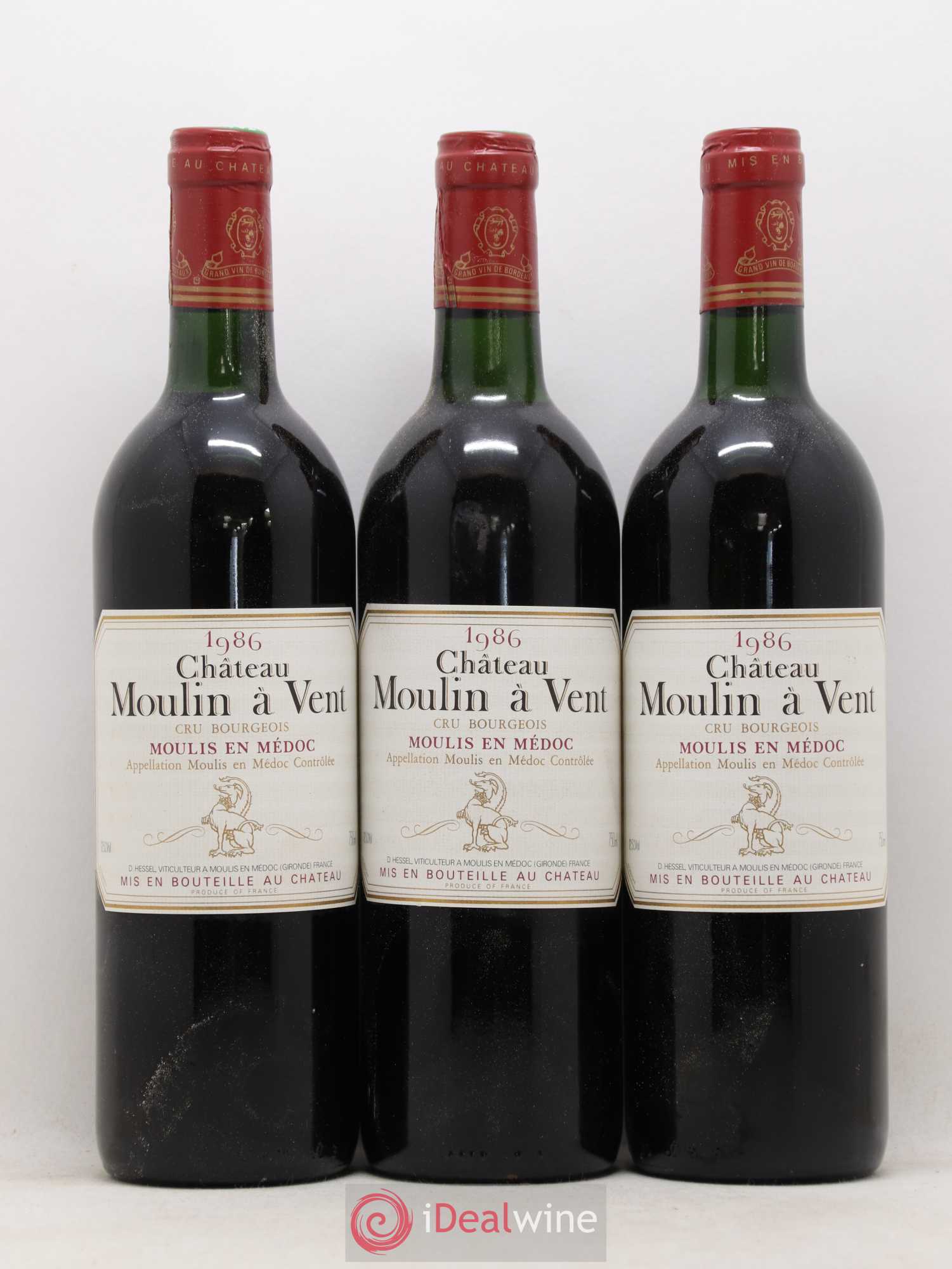 Château Moulin à Vent Cru Bourgeois 1986 - Lot de 12 bouteilles - 1