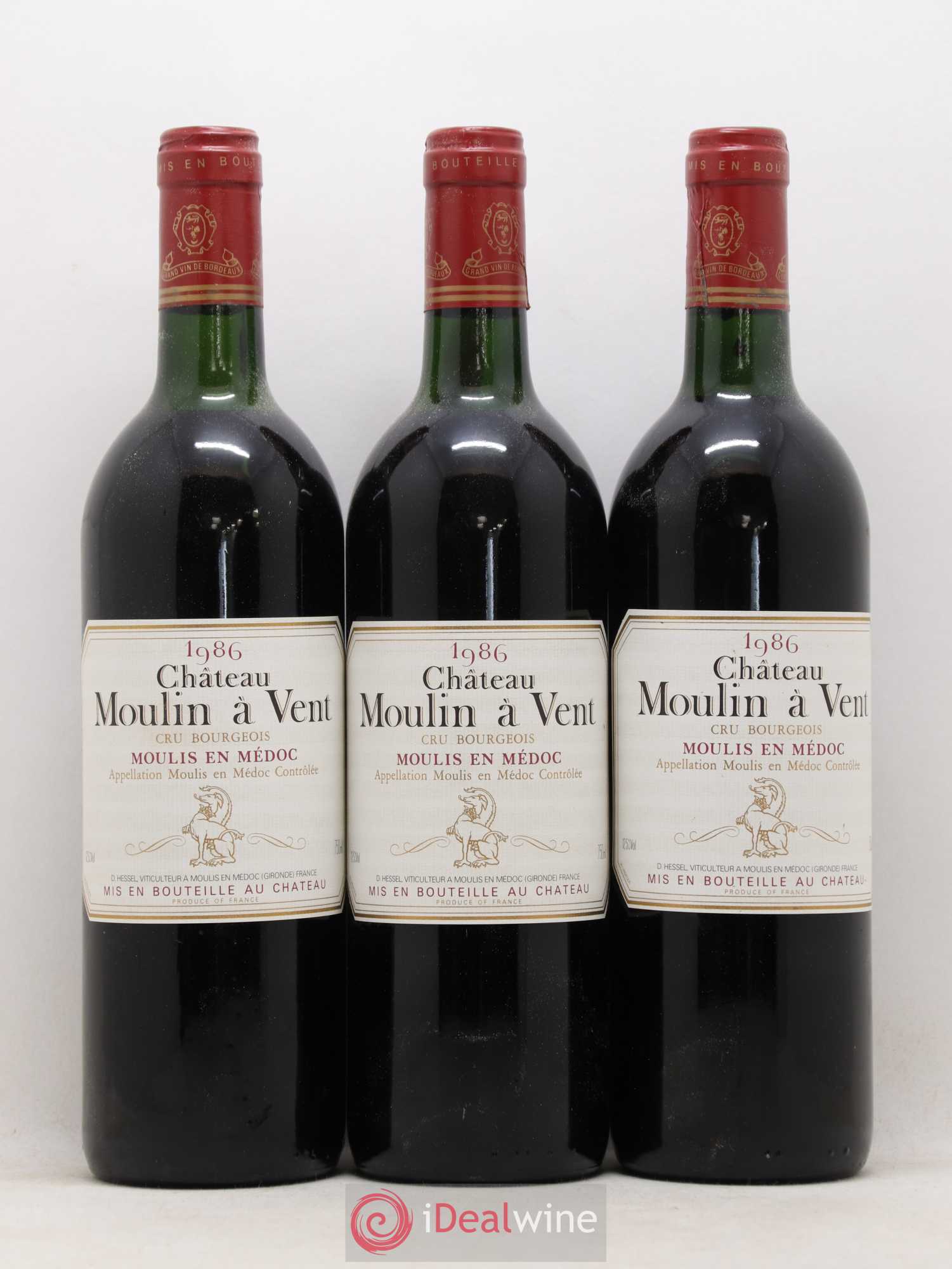 Château Moulin à Vent Cru Bourgeois 1986 - Lot de 12 bouteilles - 2
