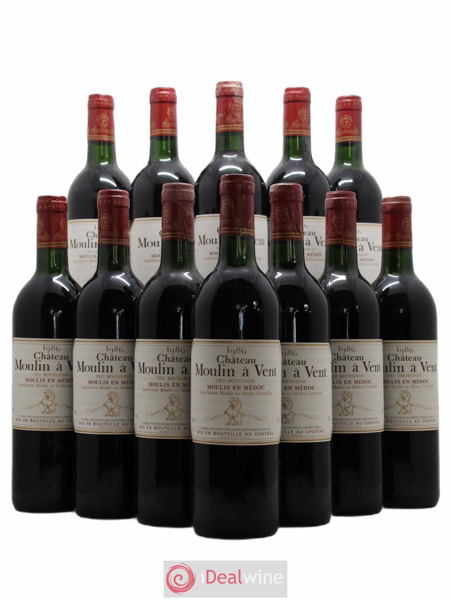 Château Moulin à Vent Cru Bourgeois 1986 - Lot de 12 bouteilles - 0