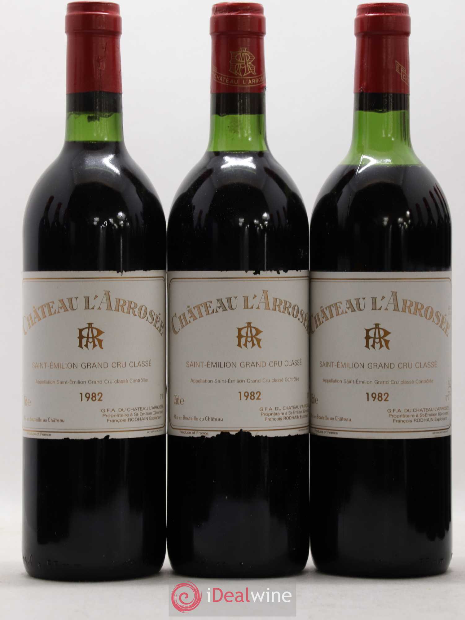 Château l' Arrosée Grand Cru Classé 1982 - Lot de 12 bouteilles - 1