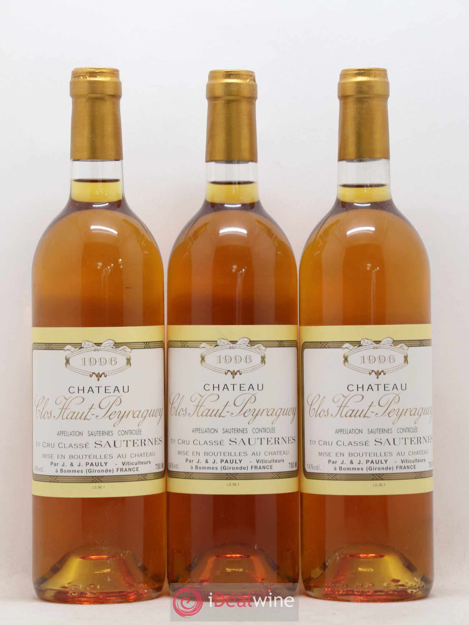 Clos Haut-Peyraguey 1er Grand Cru Classé 1996 - Lotto di 12 bottiglie - 1