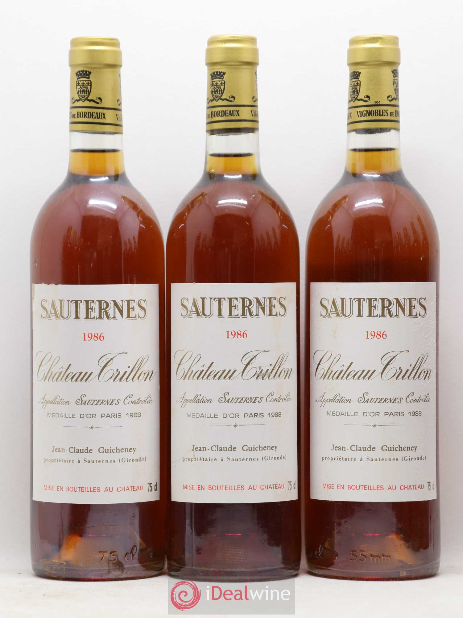 Sauternes Château Trillon 1986 - Lotto di 12 bottiglie - 1
