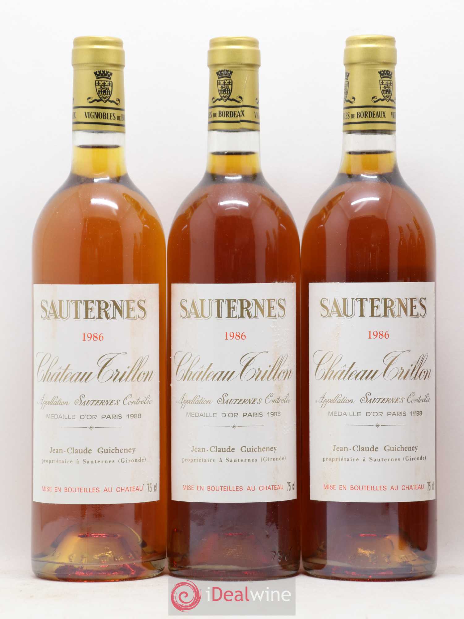 Sauternes Château Trillon 1986 - Lotto di 12 bottiglie - 3