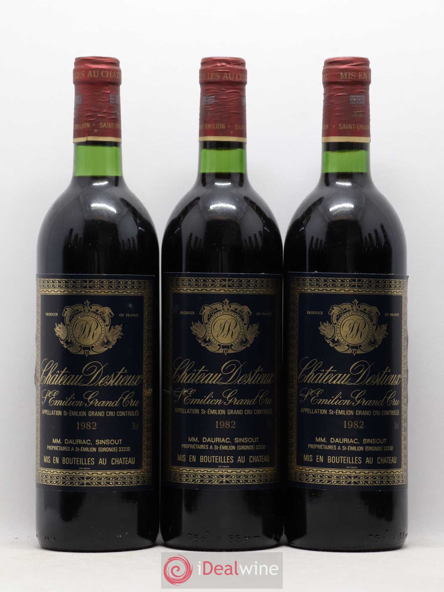 Château Destieux Grand Cru Classé 1982 - Lot de 12 bouteilles - 1