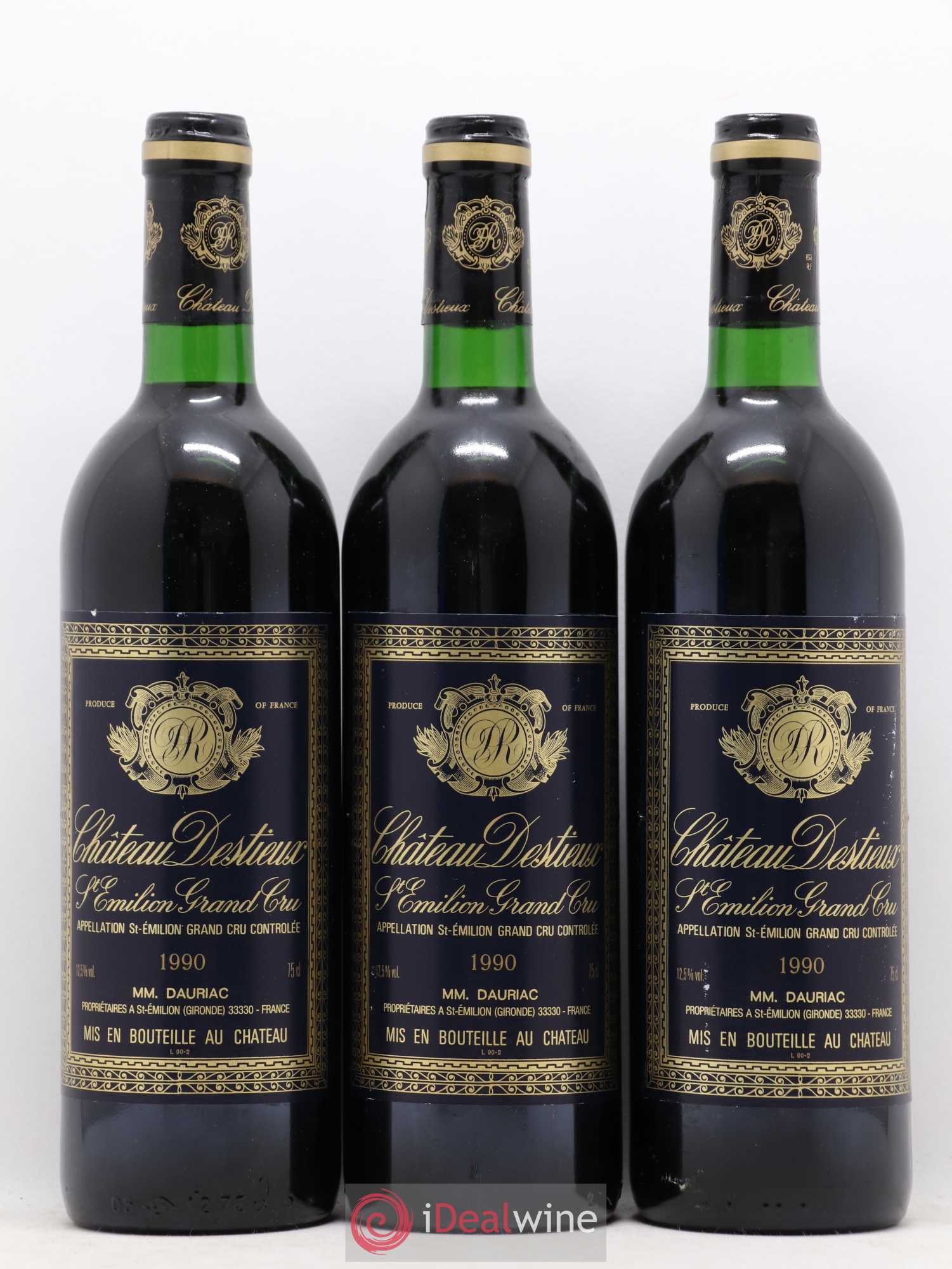 Château Destieux Grand Cru Classé 1990 - Lot de 12 bouteilles - 4