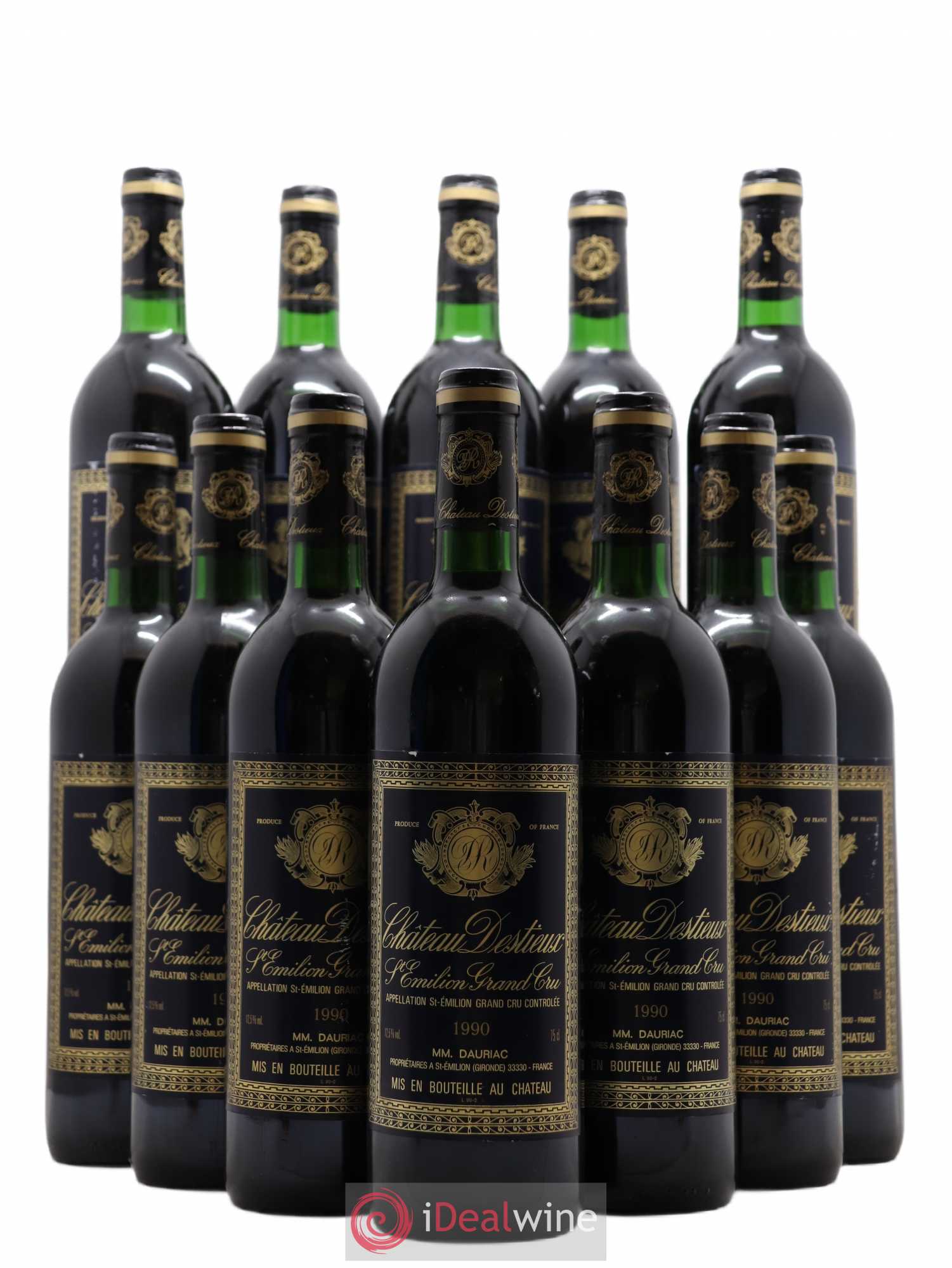 Château Destieux Grand Cru Classé 1990 - Lot de 12 bouteilles - 0